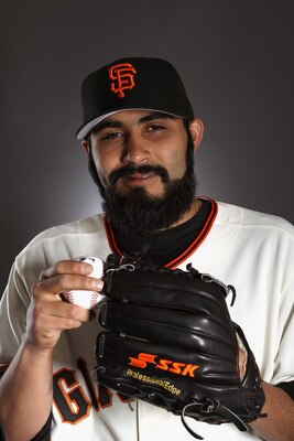 SCOTTSDALE, AZ - FEBRUARY 23:  Sergio Romo #54 of the San Francisco Giants poses for a portrait during media photo day at Scottsdale Stadium on February 23, 2011 in Scottsdale, Arizona.  (Photo by Ezra Shaw/Getty Images)