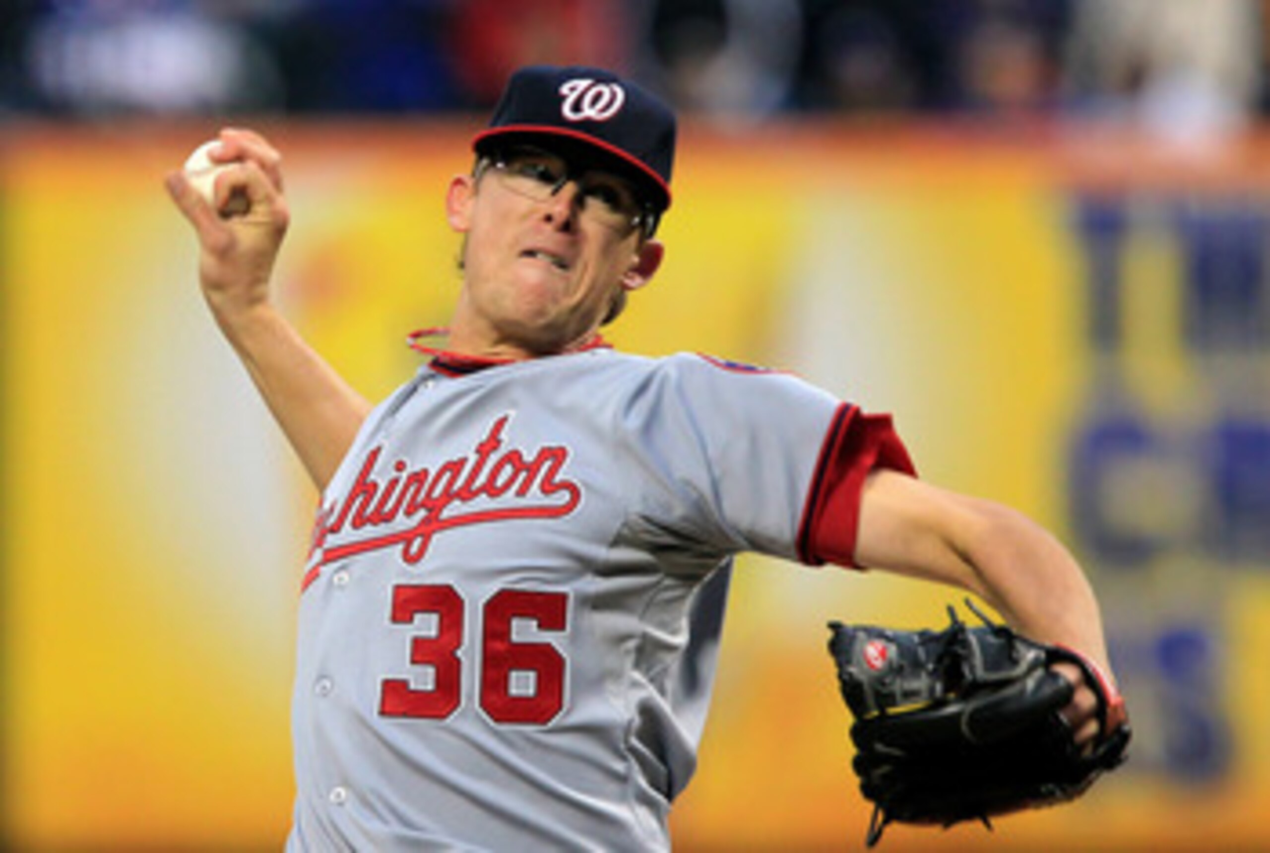 NEW YORK, NY - APRIL 08:  Tyler Clippard #36 of the Washington Nationals throws a pitch against the New York Mets during the Mets' Home Opener at Citi Field on April 8, 2011 in the Flushing neighborhood of Queens in New York City. The Nationals won 6-2.  