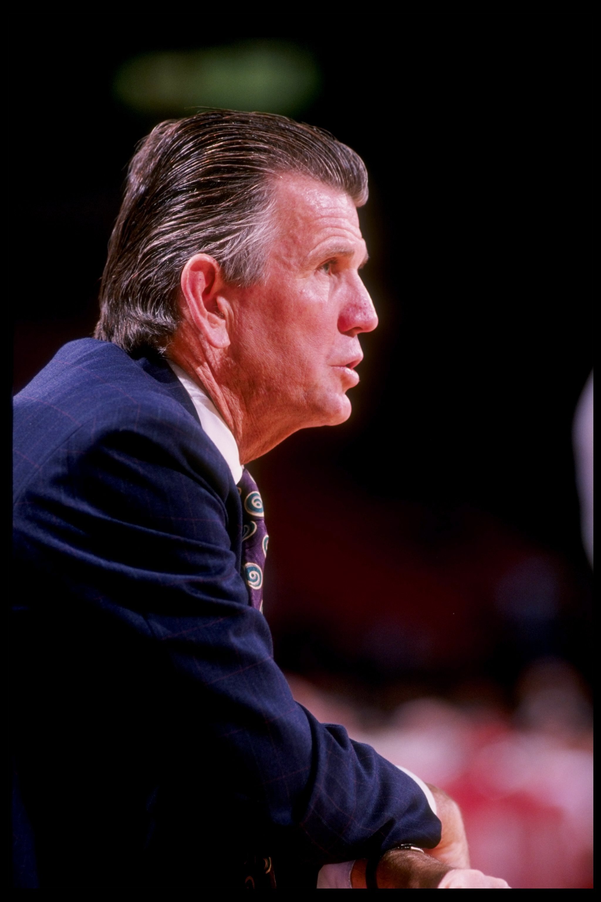 1991-1992:  Head coach Paul Westhead of the Denver Nuggets looks on during a game. Mandatory Credit: Tim de Frisco  /Allsport