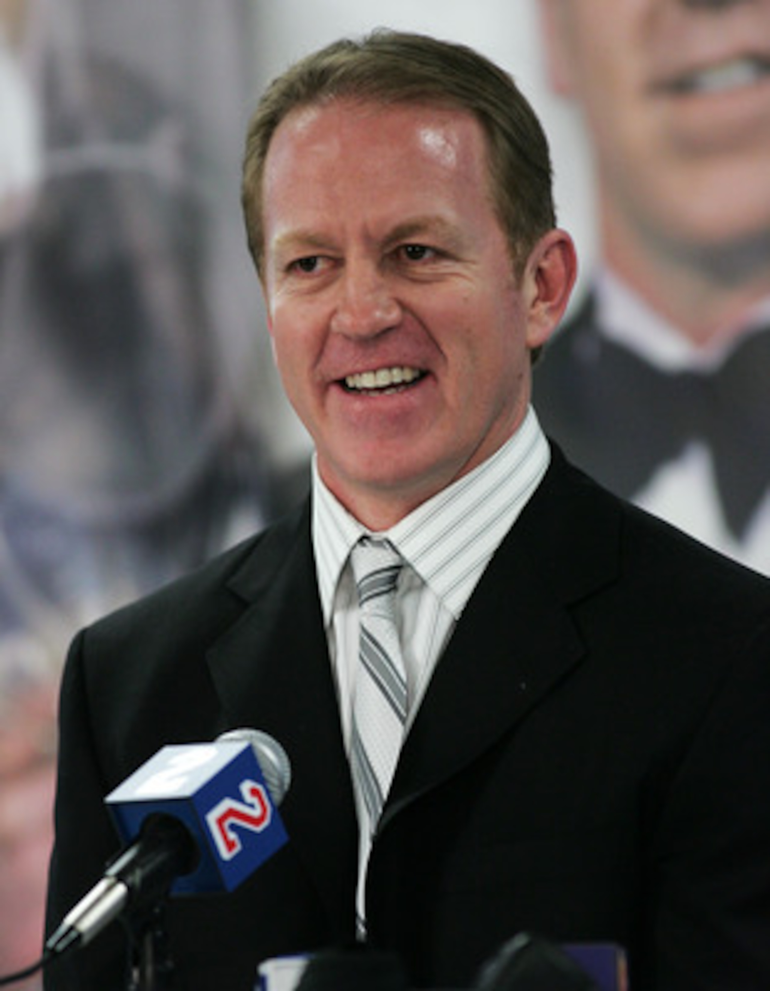 NEW YORK - JANUARY 24: Former New York Ranger Brian Leetch speaks to the media after the ceremony to retire Leetch's #2 jersey on January 24, 2008 at Madison Square Garden in New York City. (Photo by Mike Stobe/Getty Images) NEW YORK - JANUARY 24: Former New York Ranger Brian Leetch speaks to the media after the ceremony to retire Leetch's #2 jersey on January 24, 2008 at Madison Square Garden in New York City. (Photo by Mike Stobe/Getty Images)