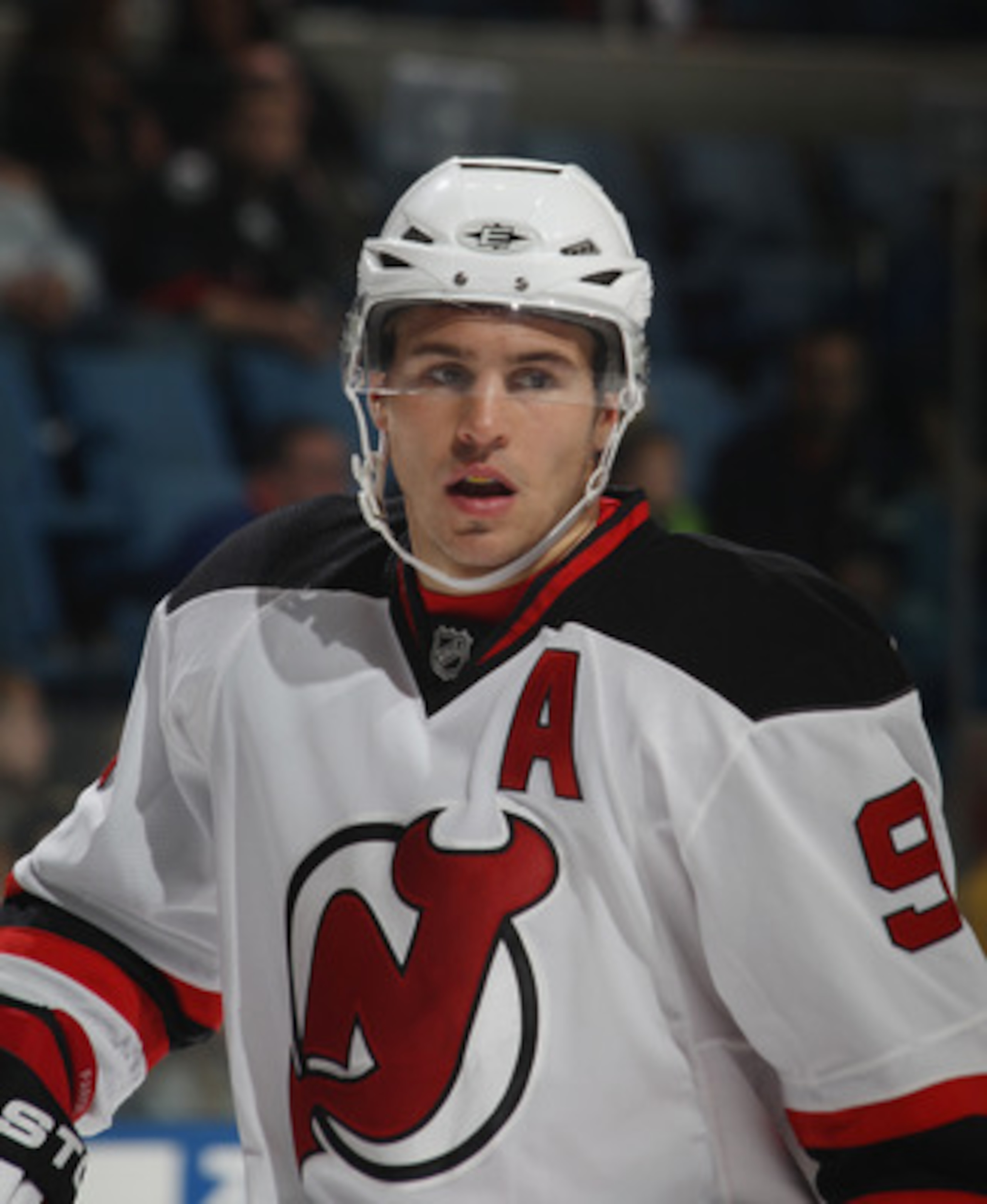 UNIONDALE, NY - OCTOBER 02: Zach Parise #9 of the New Jersey Devils skates against the New York Islanders at the Nassau Veterans Memorial Coliseum on October 2, 2010 in Uniondale, New York. The Islanders defeated the Devils 2-1. (Photo by Bruce Bennett/ UNIONDALE, NY - OCTOBER 02: Zach Parise #9 of the New Jersey Devils skates against the New York Islanders at the Nassau Veterans Memorial Coliseum on October 2, 2010 in Uniondale, New York. The Islanders defeated the Devils 2-1. (Photo by Bruce Bennett/