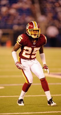 BALTIMORE, MD - AUGUST 13:  Kevin Barnes #25 of the Washington Redskins prepares for a play during a NFL preseason football game against the Baltimore Ravens on August 13, 2009 at M & T Bank Stadium in Baltimore, Maryland.   (Photo by Mitchell Layton/Gett