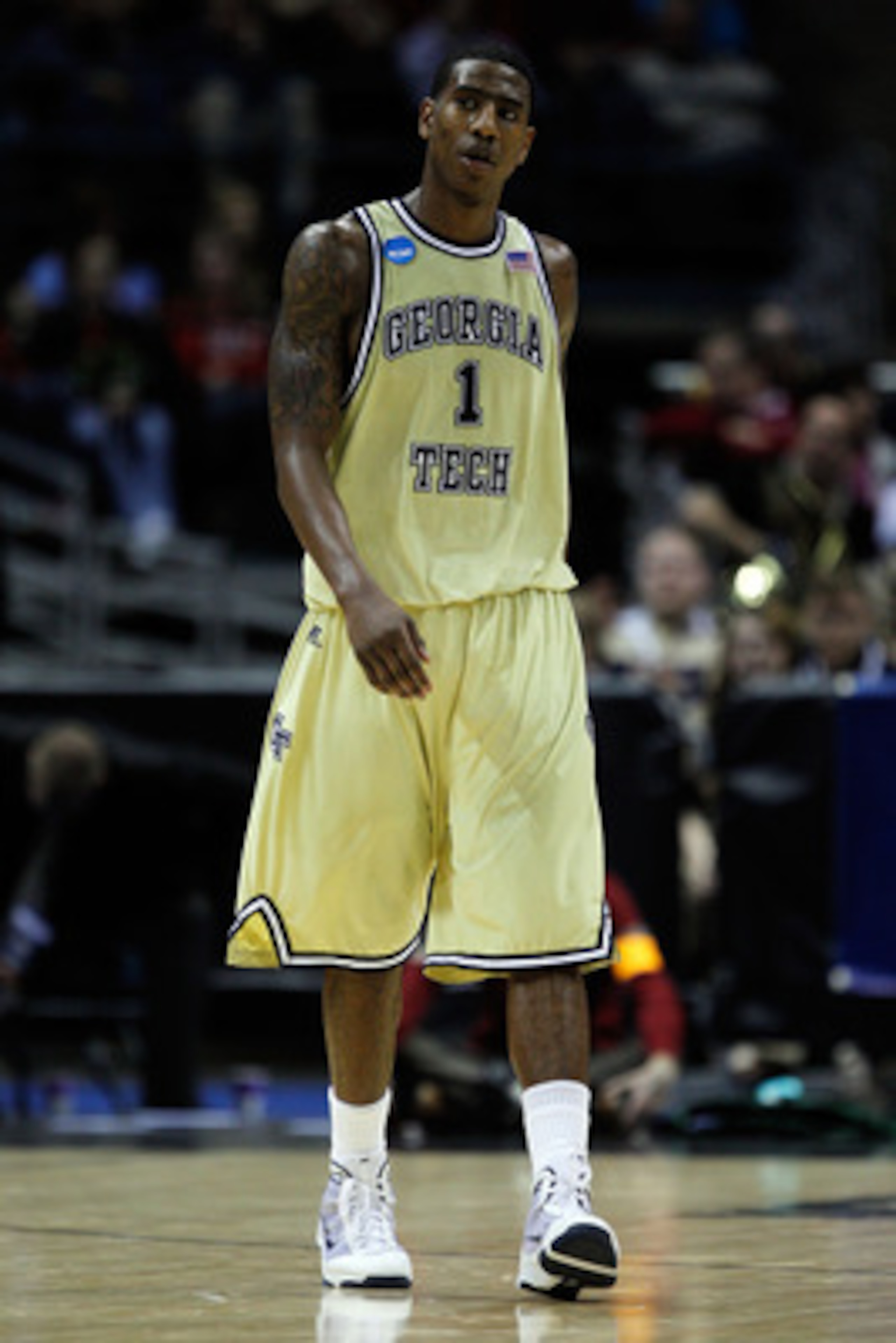 MILWAUKEE - MARCH 21: Iman Shumpert #1 of the Georgia Tech Yellow Jackets reacts late in the second half while taking on the Ohio State Buckeyes during the second round of the 2010 NCAA men's basketball tournament at the Bradley Center on March 21, 2010 MILWAUKEE - MARCH 21: Iman Shumpert #1 of the Georgia Tech Yellow Jackets reacts late in the second half while taking on the Ohio State Buckeyes during the second round of the 2010 NCAA men's basketball tournament at the Bradley Center on March 21, 2010
