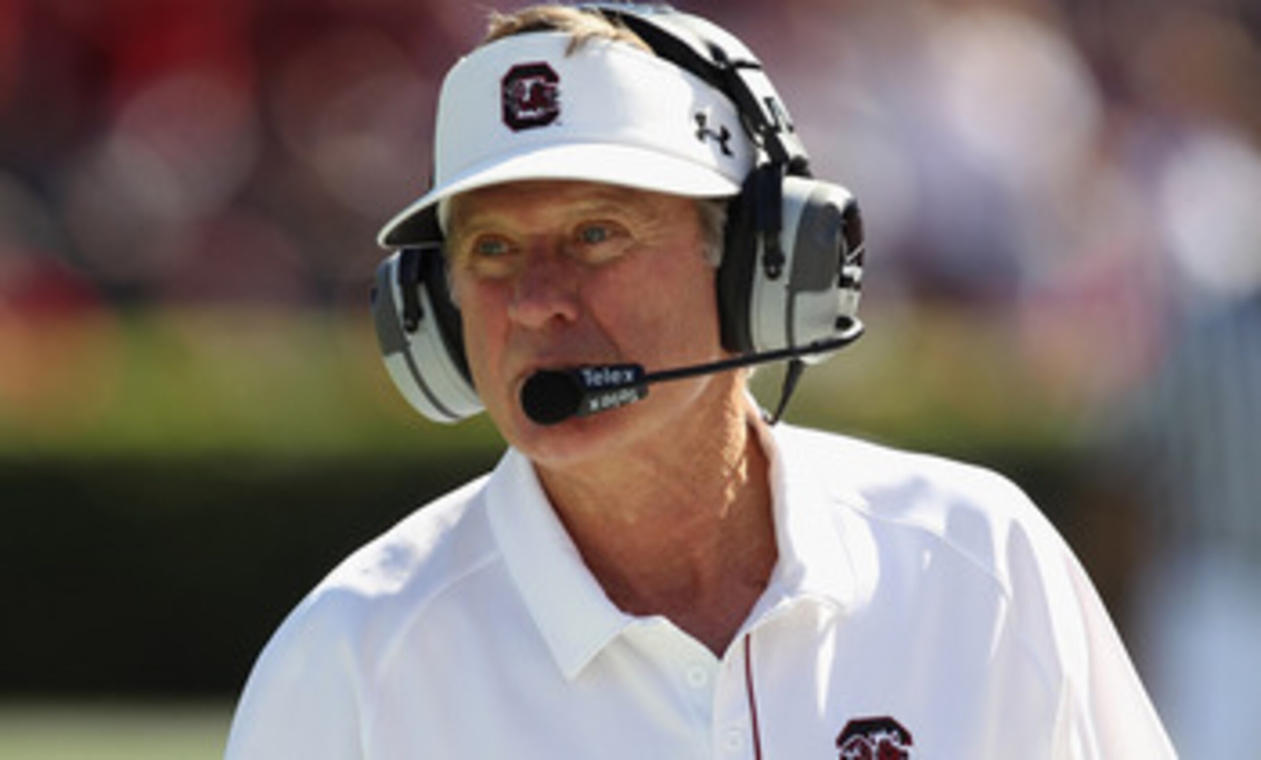 COLUMBIA, SC - OCTOBER 30:  Head coach Steve Spurrier of the South Carolina Gamecocks watches on against the Tennessee Volunteers during their game at Williams-Brice Stadium on October 30, 2010 in Columbia, South Carolina.  (Photo by Streeter Lecka/Getty