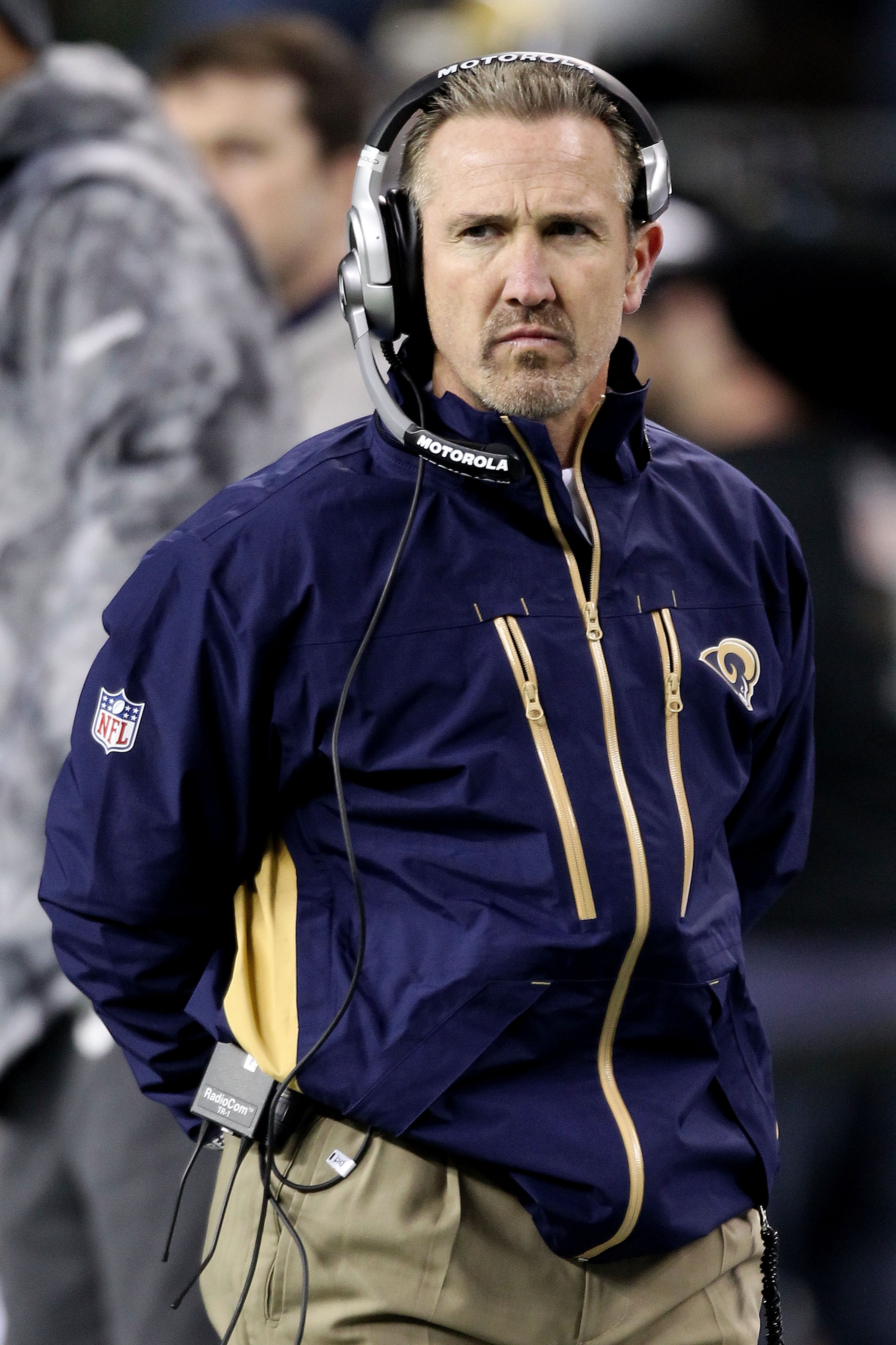 SEATTLE, WA - JANUARY 02: Head coach Steve Spagnuolo of the St. Louis Rams stands on the field during their game against the Seattle Seahawks at Qwest Field on January 2, 2011 in Seattle, Washington. (Photo by Otto Greule Jr/Getty Images) SEATTLE, WA - JANUARY 02: Head coach Steve Spagnuolo of the St. Louis Rams stands on the field during their game against the Seattle Seahawks at Qwest Field on January 2, 2011 in Seattle, Washington. (Photo by Otto Greule Jr/Getty Images)