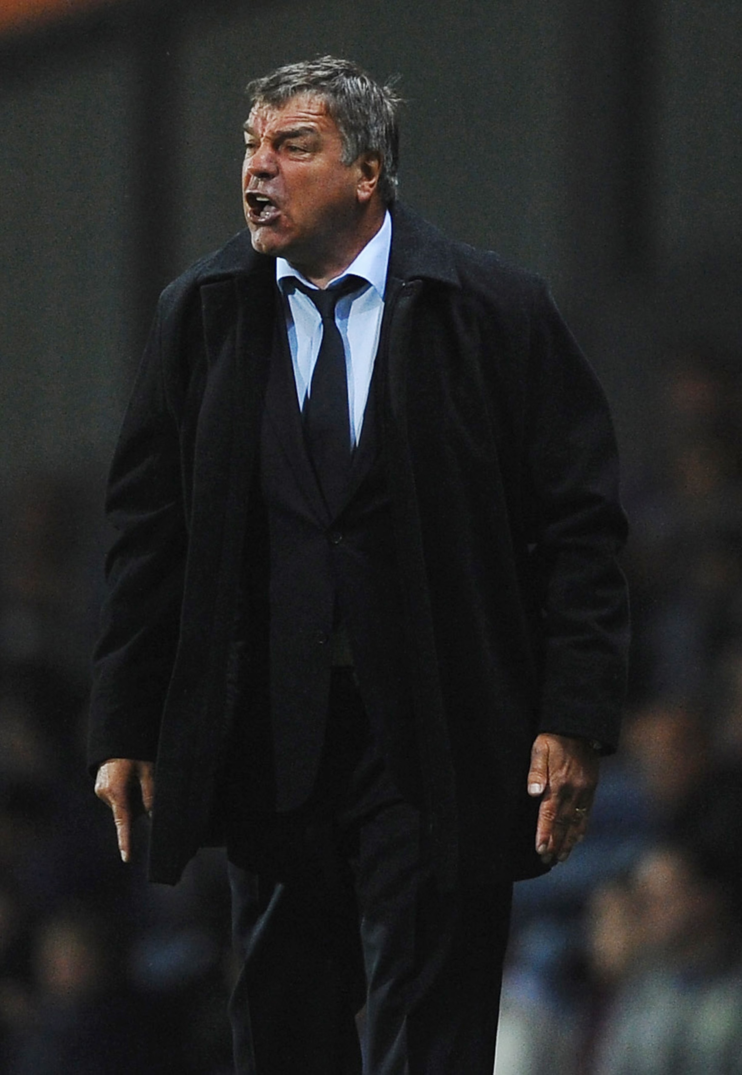 BLACKBURN, ENGLAND - OCTOBER 18:  Sam Allardyce of Blackburn Rovers gives instructions during the Barclays Premier League match between Blackburn Rovers and Sunderland at Ewood park on October 18, 2010 in Blackburn, England.  (Photo by Laurence Griffiths/