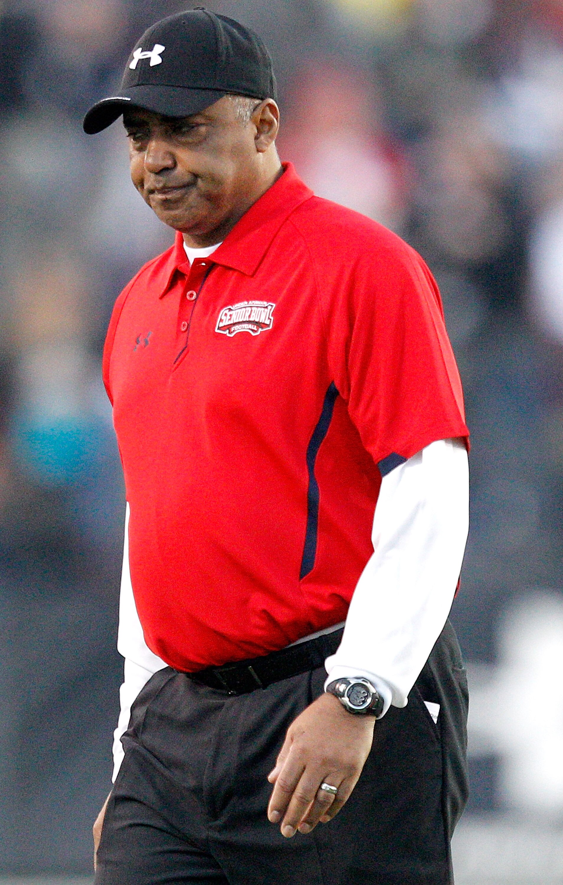 MOBILE, AL - JANUARY 29: Head coach Marvin Lewis of the North Team looks on in disqust as his team was defeated by the South Team 24-10 during the Under Armour Senior Bowl on January 29, 2011 at Ladd-Pebbles Stadium in Mobile, Alabama. (Photo by Sean Gar MOBILE, AL - JANUARY 29: Head coach Marvin Lewis of the North Team looks on in disqust as his team was defeated by the South Team 24-10 during the Under Armour Senior Bowl on January 29, 2011 at Ladd-Pebbles Stadium in Mobile, Alabama. (Photo by Sean Gar