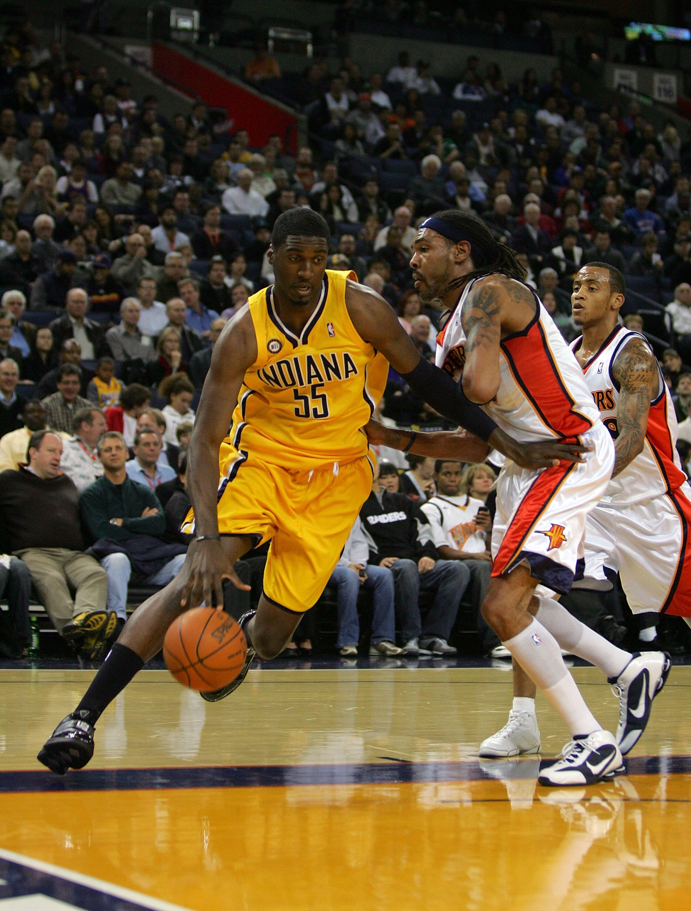 OAKLAND, CA - NOVEMBER 30:  Roy Hibbert #55 of the Indiana Pacers in action during their game against the Golden State Warriors at Oracle Arena on November 30, 2009 in Oakland, California. NOTE TO USER: User expressly acknowledges and agrees that, by down