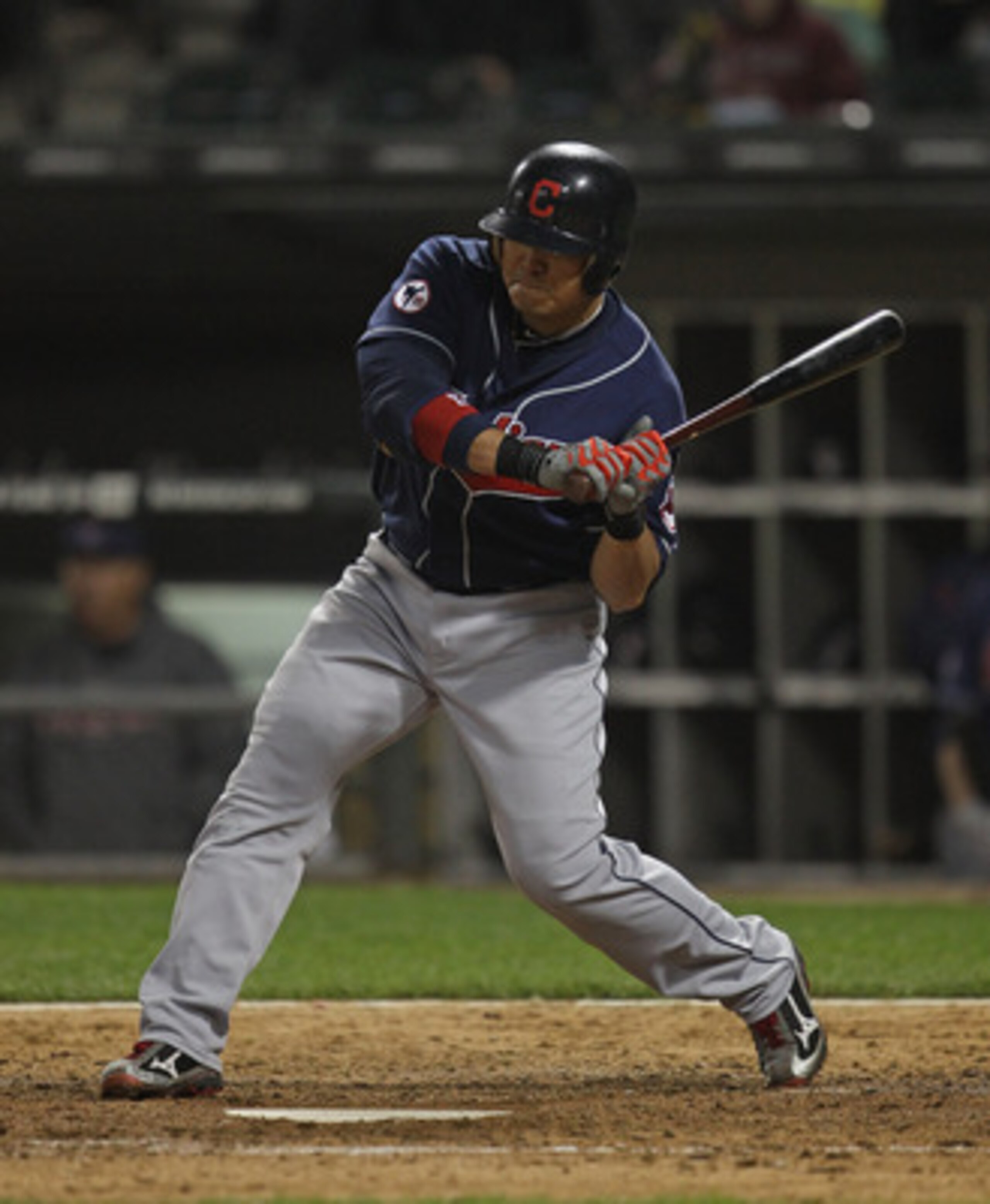 CHICAGO, IL - MAY 19:  Shin-Soo Choo #17 of the Cleveland Indians takes a swing against the Chicago White Sox at U.S. Cellular Field on May 19, 2011 in Chicago, Illinois.  The Whiute Sox defeated the Indians 8-2.  (Photo by Jonathan Daniel/Getty Images)