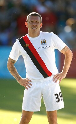 PORTLAND, OR - JULY 17:  Craig Bellamy #39 of Manchester City of stands pre-match against the Portland Timbers during a friendly match on July 17, 2010 at Merlo Field in Portland, Oregon. Manchester City topped Timbers 3-0.  (Photo by Jonathan Ferrey/Gett