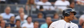 ANAHEIM, CA - JUNE 4:  Robinson Cano #24 of the New York Yankees celebrates as he returns to the dugout after hitting a home run in thhe fourth inning against the Los Angeles Angels of Anaheim on June 4, 2011 at Angel Stadium in Anaheim, California.   (Ph