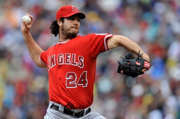 MINNEAPOLIS, MN - MAY 29: Dan Haren #24 of the Los Angeles Angels of Anaheim pitches against the Minnesota Twins during the first inning of their game on May 29, 2011 at Target Field in Minneapolis, Minnesota. (Photo by Hannah Foslien/Getty Images)