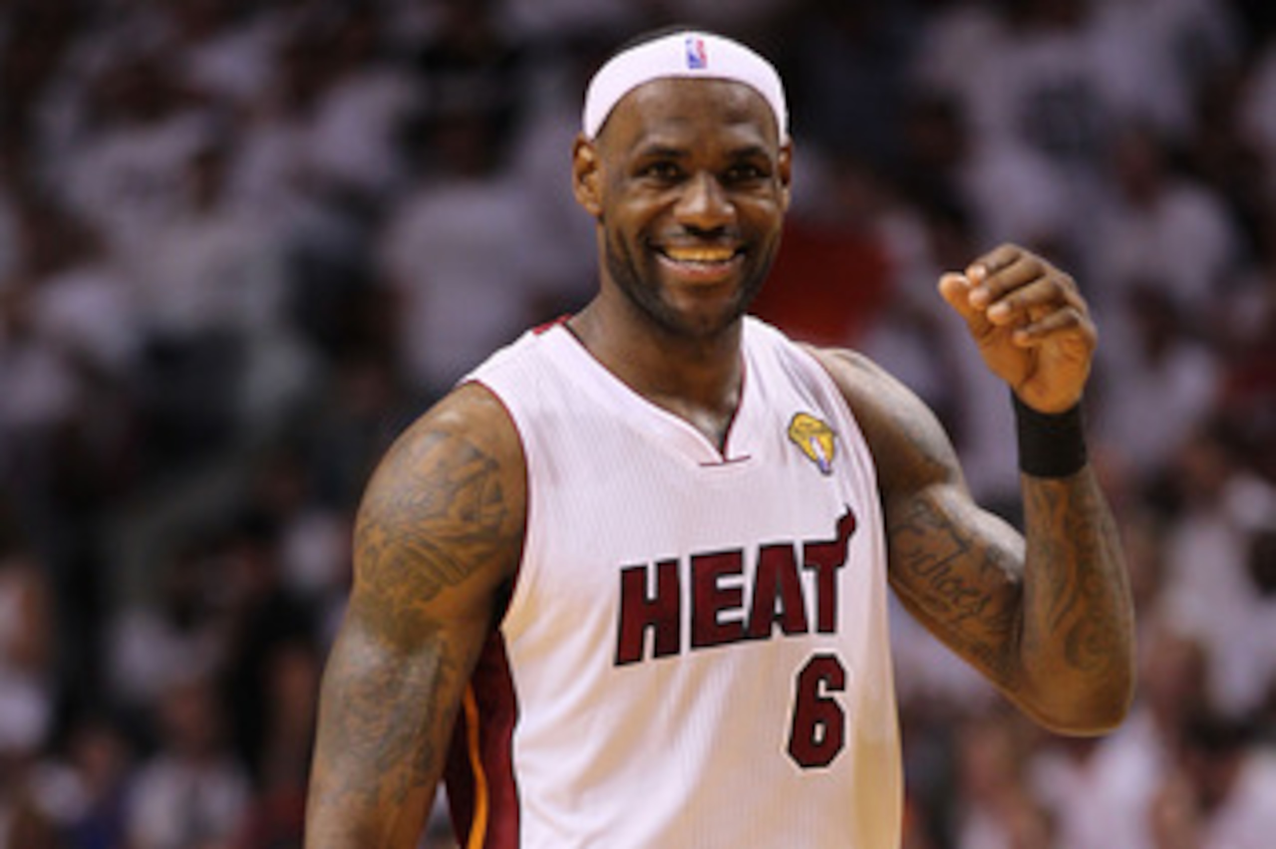 MIAMI, FL - JUNE 02:  LeBron James #6 of the Miami Heat reacts in the fourth quarter while taking on the Dallas Mavericks in Game Two of the 2011 NBA Finals at American Airlines Arena on June 2, 2011 in Miami, Florida. NOTE TO USER: User expressly acknowl