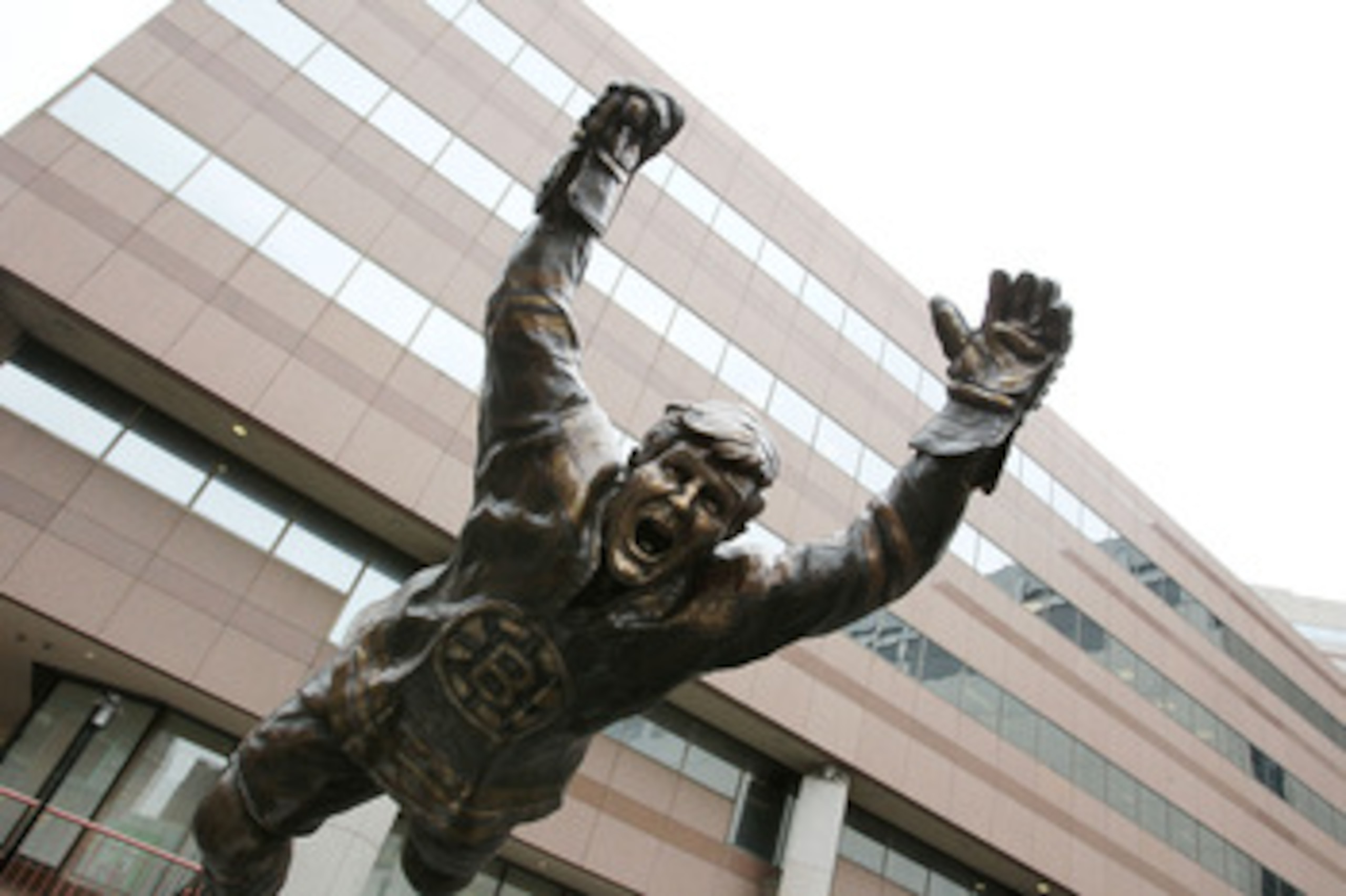 BOSTON, MA - MAY 23:  A sculpture of Bobby Orr stands in front of TD Garden prior to Game Five of the Eastern Conference Finals between the Tampa Bay Lightning and Boston Bruins during the 2011 NHL Stanley Cup Playoffs on May 23, 2011 in Boston, Massachus