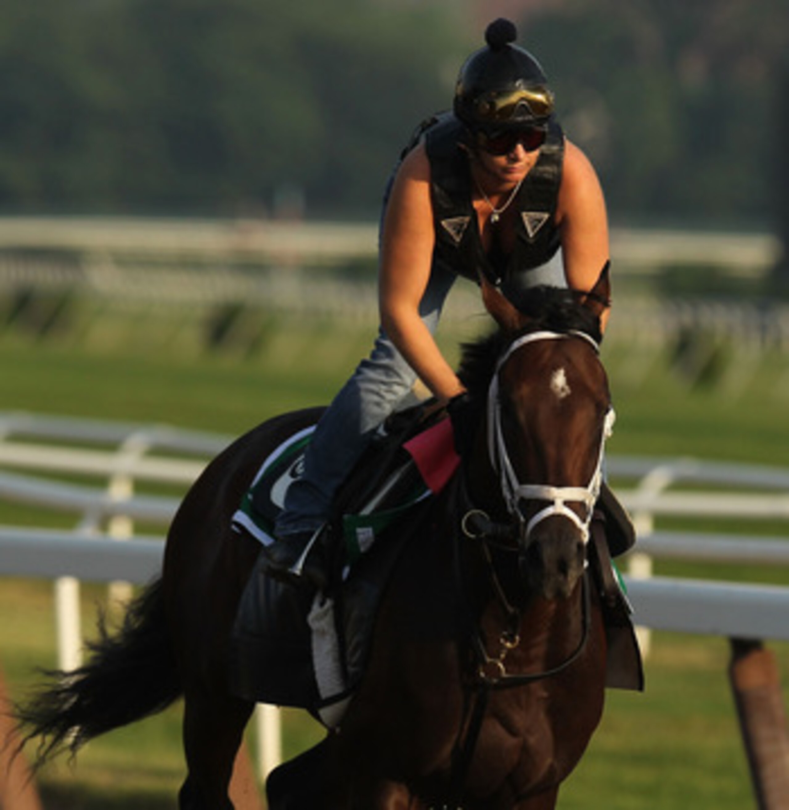 ELMONT, NY - JUNE 08: Stay Thirsty runs during the morning exercise session in preparation for The Belmont Stakes at Belmont Park on June 8, 2011 in Elmont, New York. (Photo by Al Bello/Getty Images) ELMONT, NY - JUNE 08: Stay Thirsty runs during the morning exercise session in preparation for The Belmont Stakes at Belmont Park on June 8, 2011 in Elmont, New York. (Photo by Al Bello/Getty Images)