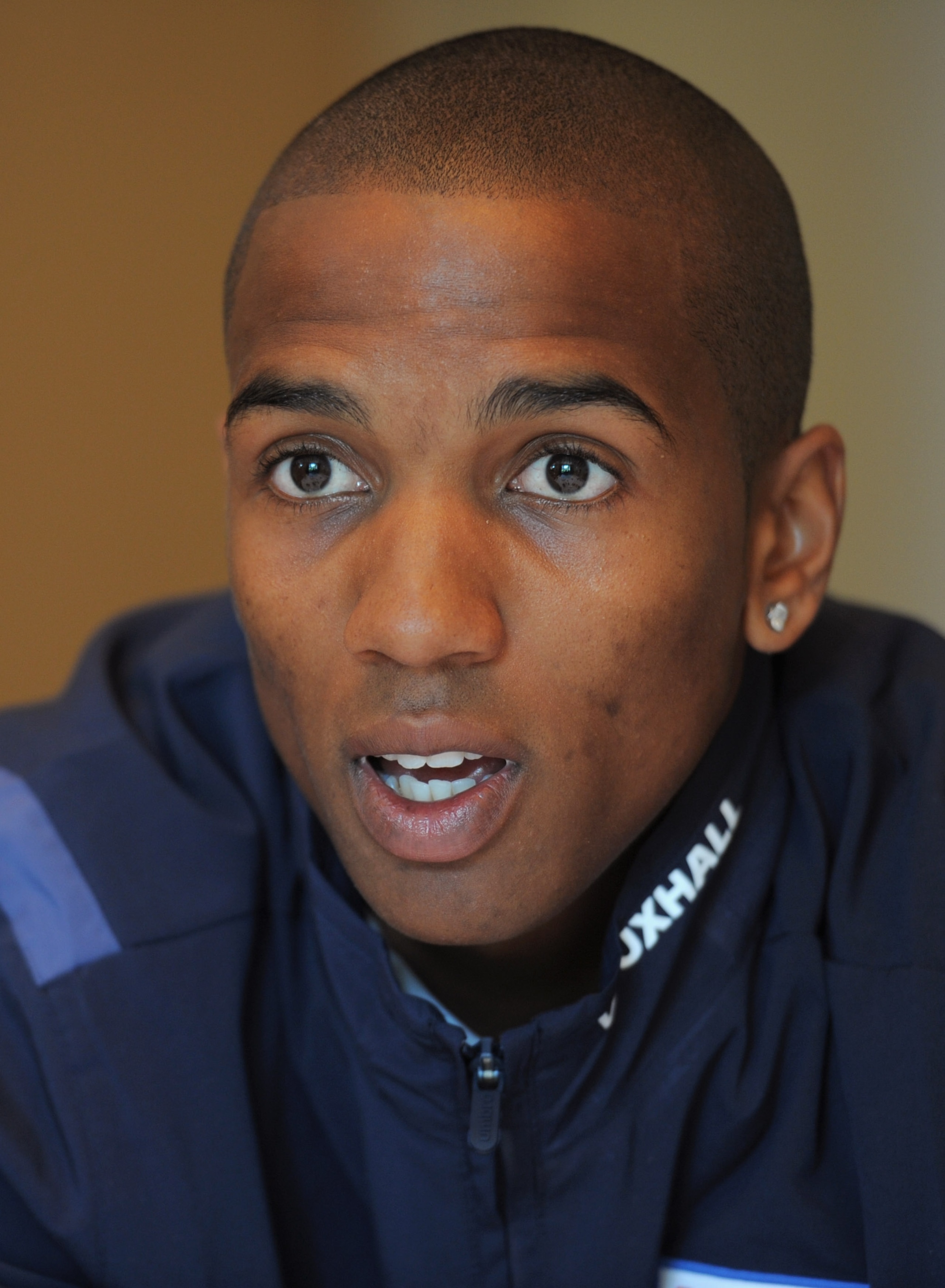 WATFORD, ENGLAND - MAY 31:  Ashley Young speaks to the media during the England press conference at the Grove Hotel on May 31, 2011 in Watford, England.  (Photo by Michael Regan/Getty Images)