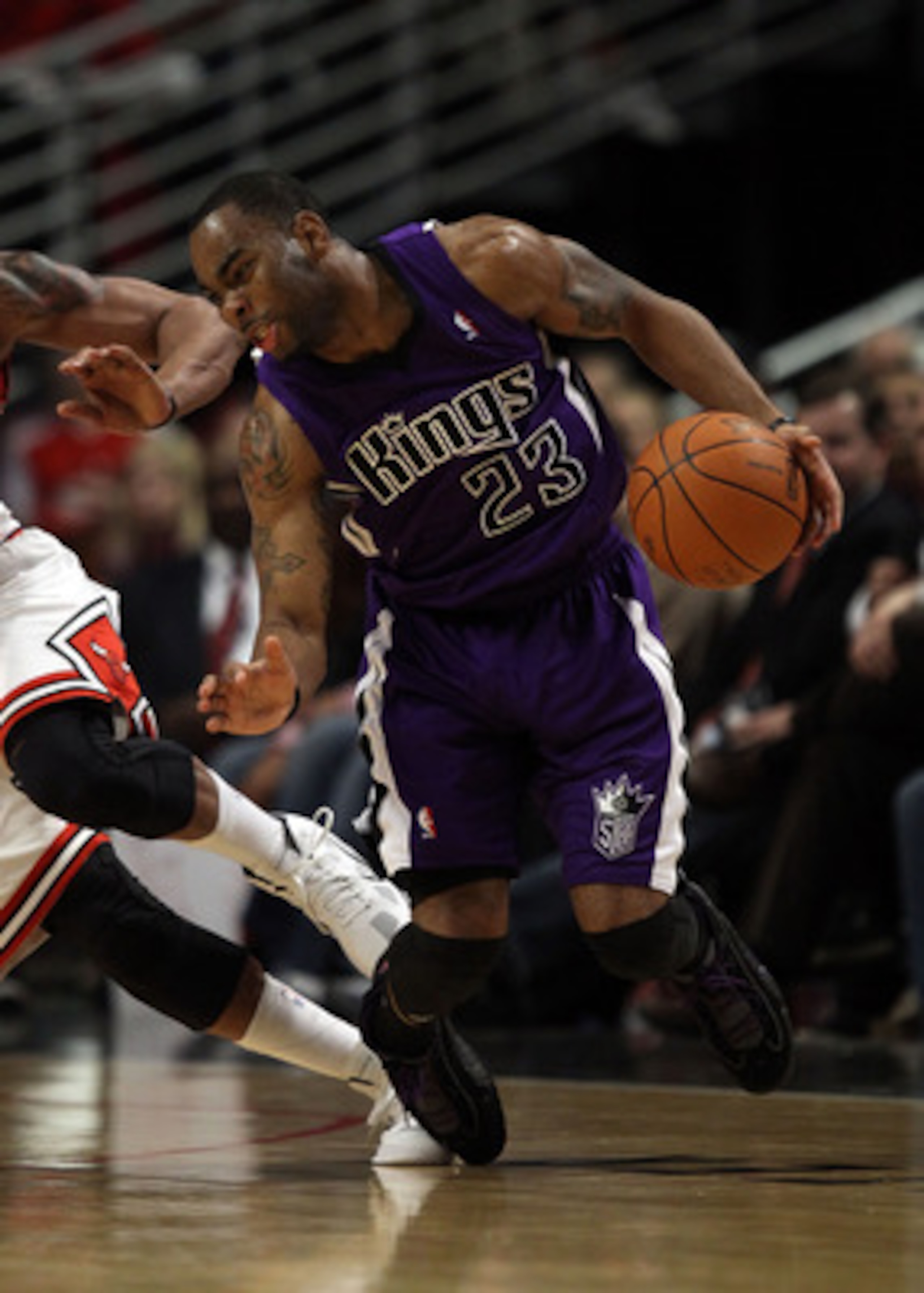 CHICAGO, IL - MARCH 21: Marcus Thornton #23 of the Sacramento Kings moves against the Chicago Bulls at the United Center on March 21, 2011 in Chicago, Illinois. The Bulls defeated the Kings 132-92. NOTE TO USER: User expressly acknowledges and agrees that