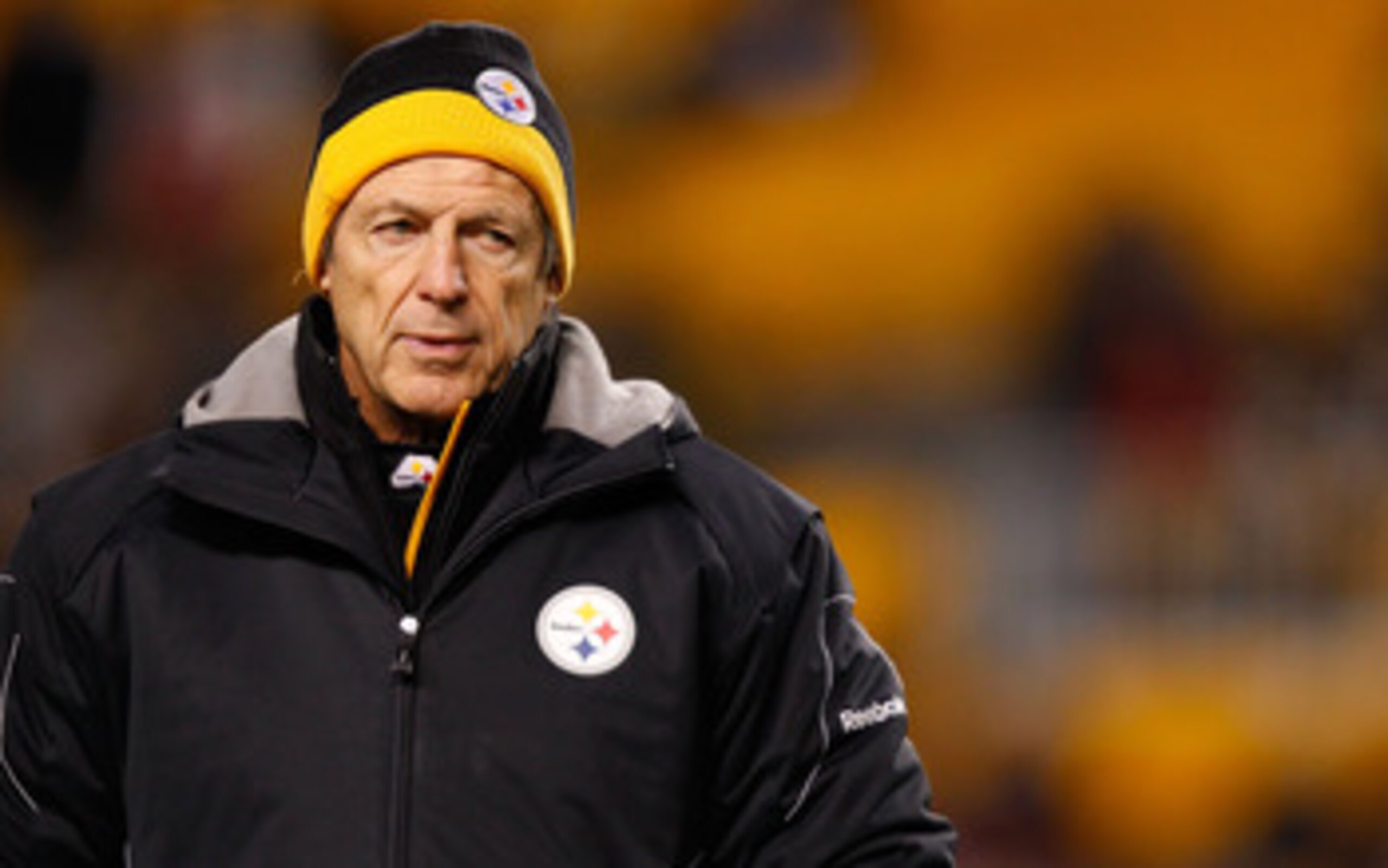 PITTSBURGH - DECEMBER 23:  Defensive coordinator Dick LeBeau of the Pittsburgh Steelers watches his team warm up prior to the game against the Carolina Panthers on December 23, 2010 at Heinz Field in Pittsburgh, Pennsylvania.  (Photo by Jared Wickerham/Ge