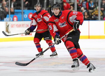TORONTO, CAN - JANUARY 19:  Mark Scheifele #19 of Team Cherry skates against Team Orr in the 2011 Home Hardware Top Prospects game on January 19, 2011 at the Air Canada Centre in Toronto, Canada. Team Orr defeated Team Cherry 7-1. (Photo by Claus Andersen