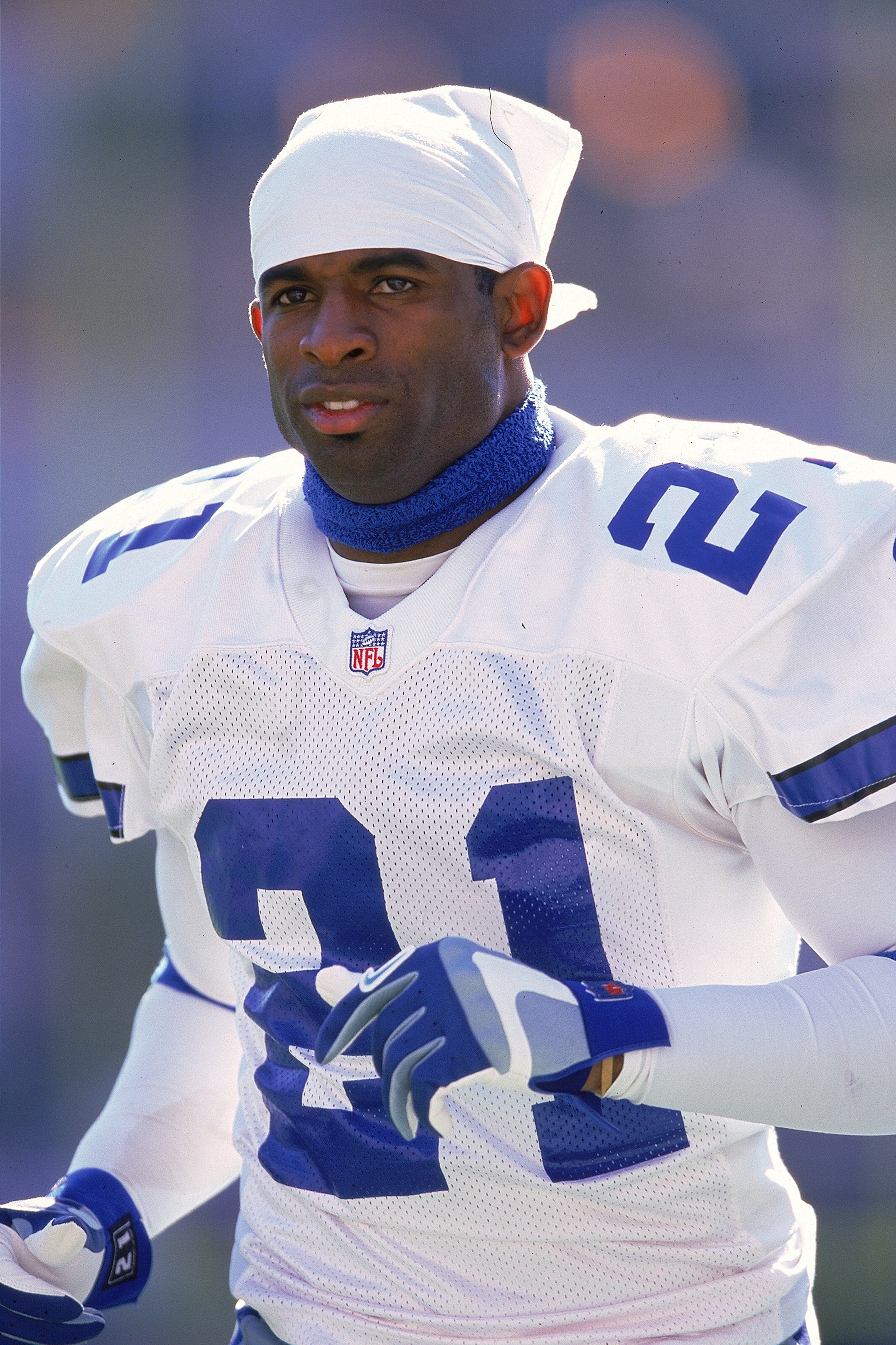 21 Nov 1999: Deion Sanders #21 of the Dallas Cowboys walks on the sidelines during the game against the Arizona Cardinals at the Sun Devil Stadium in Tempe, Arizona. The Cardinals defeated the Cowboys 9-13. Mandatory Credit: Otto Greule Jr.  /Allsport
