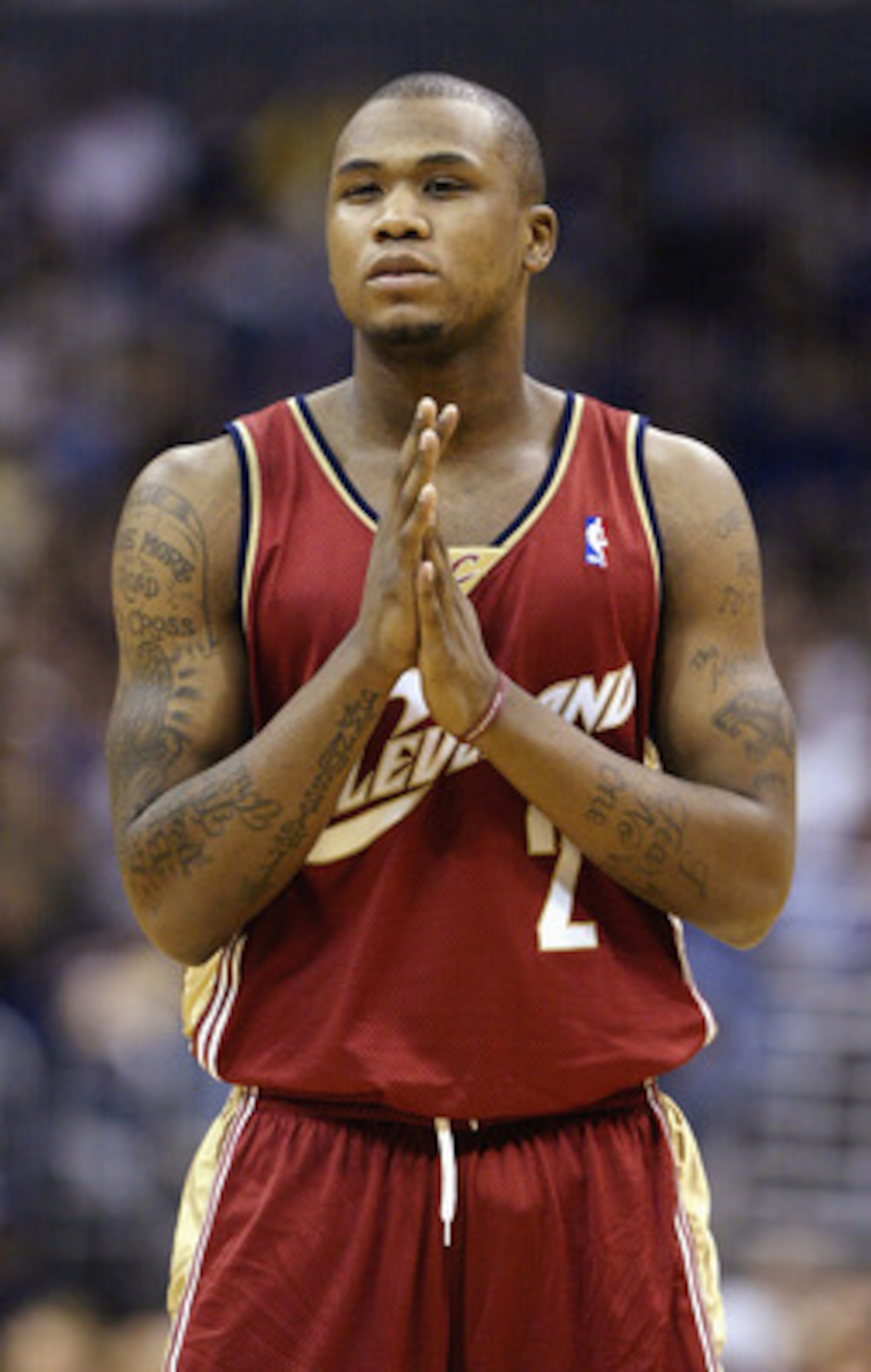 LOS ANGELES - JANUARY 12:  Dajuan Wagner #2 of the Cleveland Cavaliers looks on during the game against the Los Angeles Lakers on January 12, 2004 at Staples Center in Los Angeles, California.  The Lakers won 89-79.  NOTE TO USER: User expressly acknowled