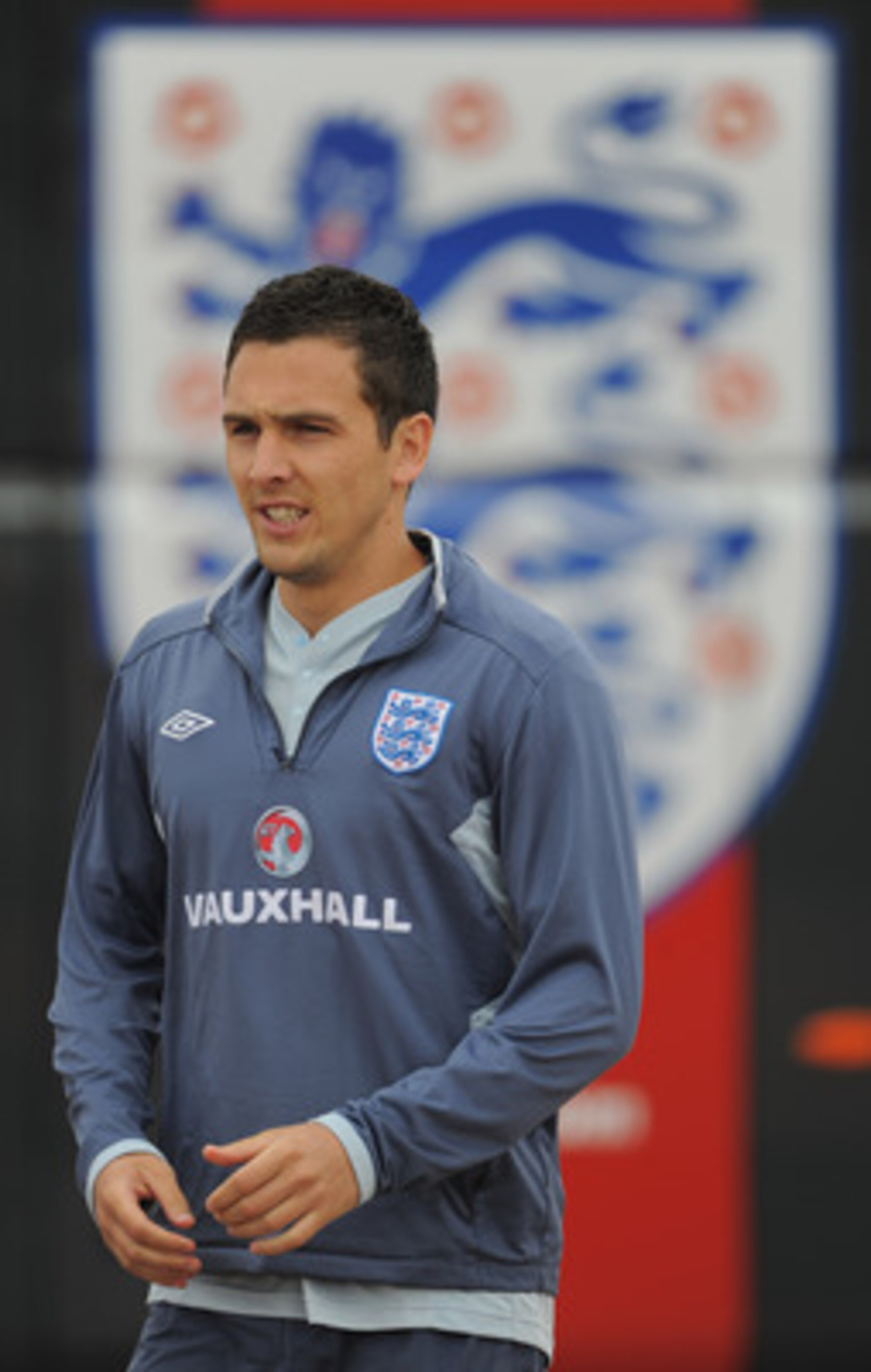 ST ALBANS, ENGLAND - MAY 31: Stewart Downing looks on during the England training session at London Colney on May 31, 2011 in St Albans, England.  (Photo by Michael Regan/Getty Images)