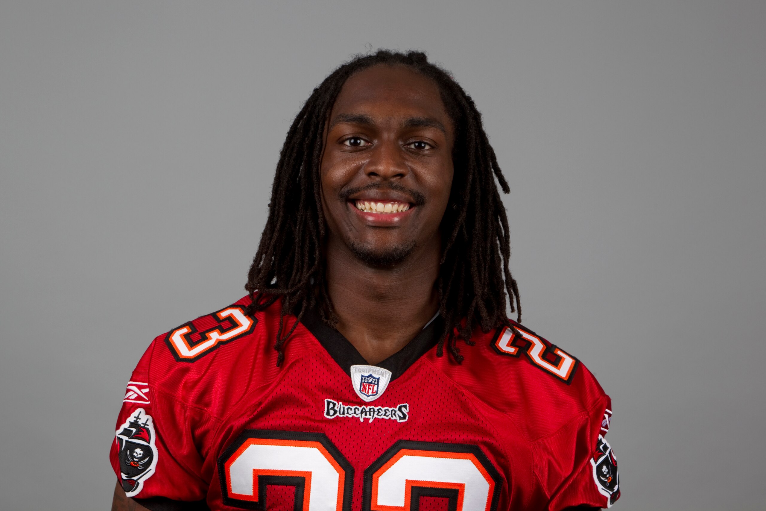 TAMPA BAY, FL - CIRCA 2010:   In this handout image provided by the NFL, Myron Lewis of the Tampa Bay Buccaneers NFL football team is seen posing for a portrait taken in 2010 in Tampa Bay, Florida. This image reflects the Tampa Bay Buccaneers active roste