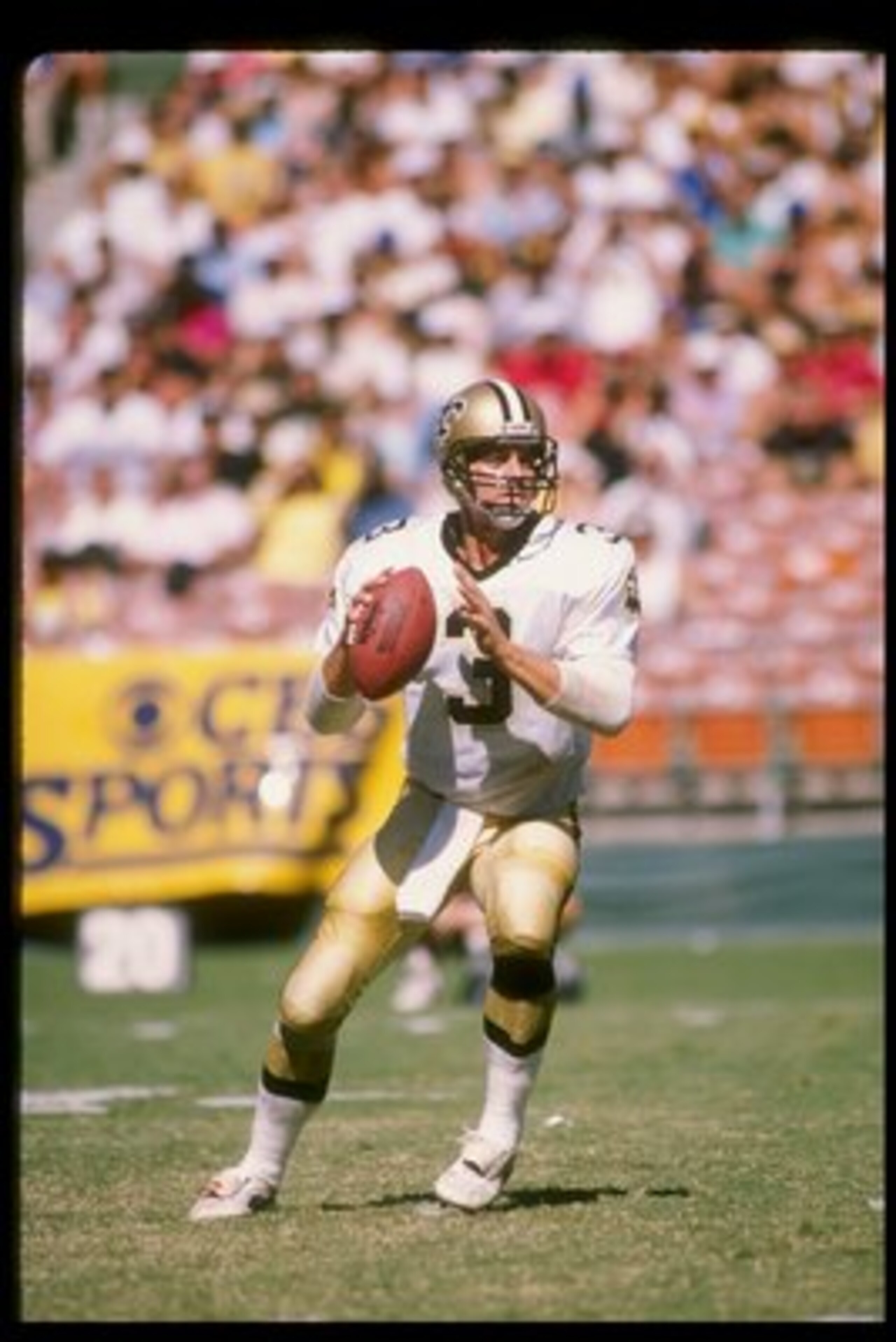 9 Oct 1988: Quarterback Bobby Hebert of the New Orleans Saints prepares to pass the ball during a game against the San Diego Chargers at Jack Murphy Stadium in San Diego, California. The Saints won the game 23-17.