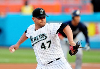 MIAMI GARDENS, FL - JUNE 08: Ricky Nolasco #47 of the Florida Marlins pitches against the Atlanta Braves at Sun Life Stadium on June 8, 2011 in Miami Gardens, Florida. (Photo by Marc Serota/Getty Images) MIAMI GARDENS, FL - JUNE 08: Ricky Nolasco #47 of the Florida Marlins pitches against the Atlanta Braves at Sun Life Stadium on June 8, 2011 in Miami Gardens, Florida. (Photo by Marc Serota/Getty Images)