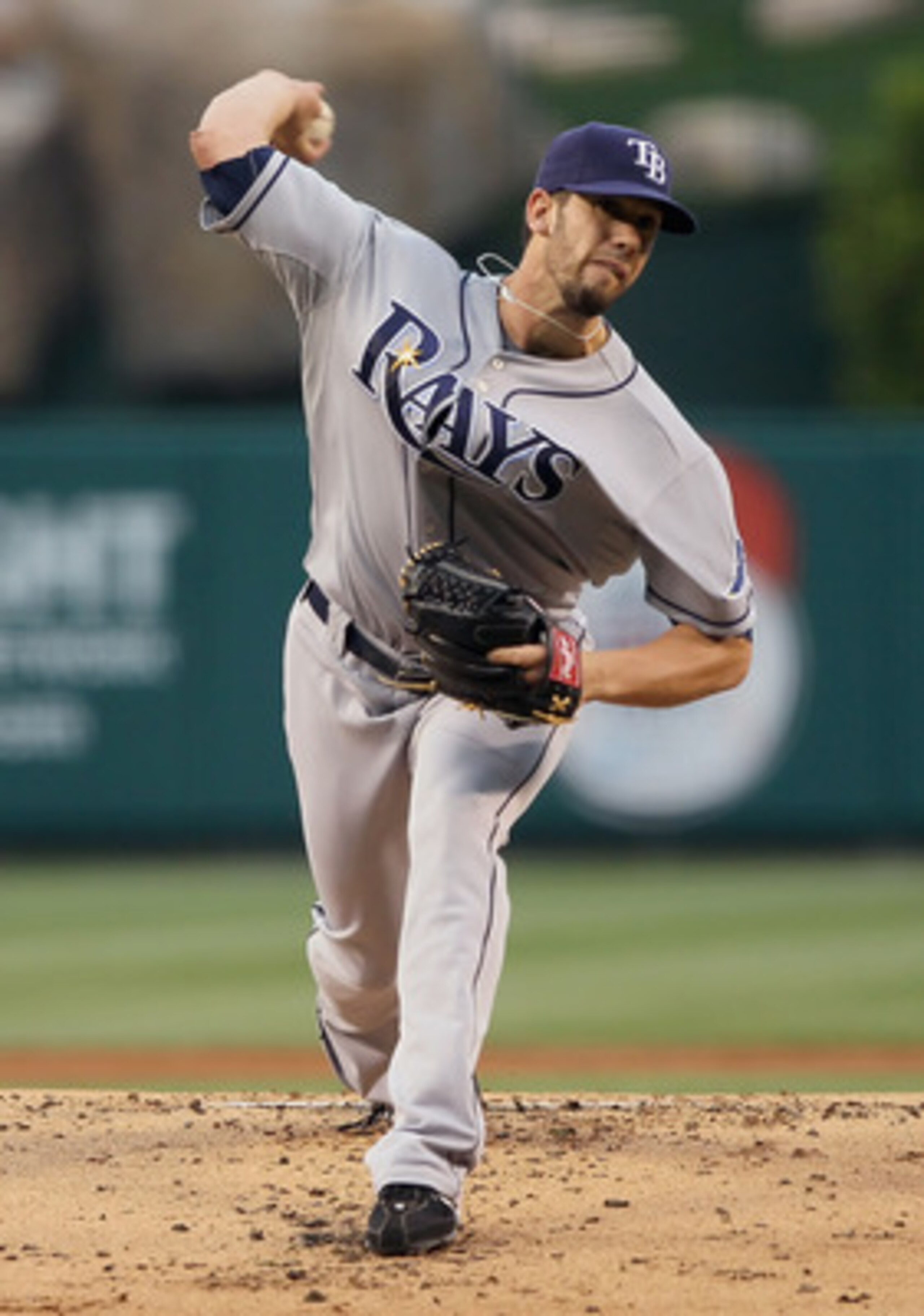 ANAHEIM, CA - JUNE 08:  James Shields #33 of the Tampa Bay Rays pitches against the Los Angeles Angels of Anaheim in the first inning at Angel Stadium of Anaheim on June 8, 2011 in Anaheim, California.  (Photo by Jeff Gross/Getty Images)