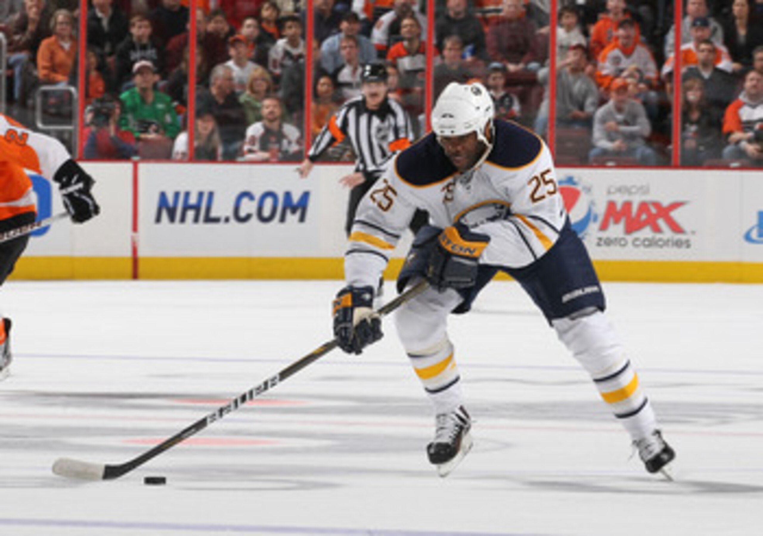 PHILADELPHIA - MARCH 05:  Mike Grier #25 of the Buffalo Sabres in action against The Philadelphia Flyers during their game on March 5, 2011 at The Wells Fargo Center in Philadelphia, Pennsylvania.  (Photo by Al Bello/Getty Images)
