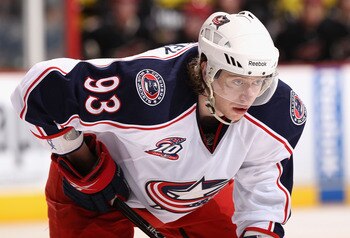 GLENDALE, AZ - JANUARY 04:  Jakub Voracek #93 of the Columbus Blue Jackets during the NHL game against the Phoenix Coyotes at Jobing.com Arena on January 4, 2011 in Glendale, Arizona.  The Coyotes defeated the Blue Jackets 4-2.  (Photo by Christian Peters