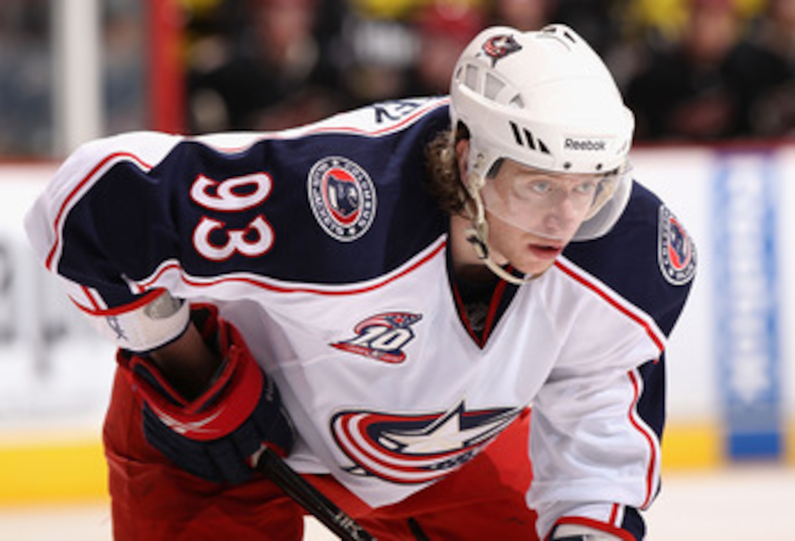 GLENDALE, AZ - JANUARY 04:  Jakub Voracek #93 of the Columbus Blue Jackets during the NHL game against the Phoenix Coyotes at Jobing.com Arena on January 4, 2011 in Glendale, Arizona.  The Coyotes defeated the Blue Jackets 4-2.  (Photo by Christian Peters