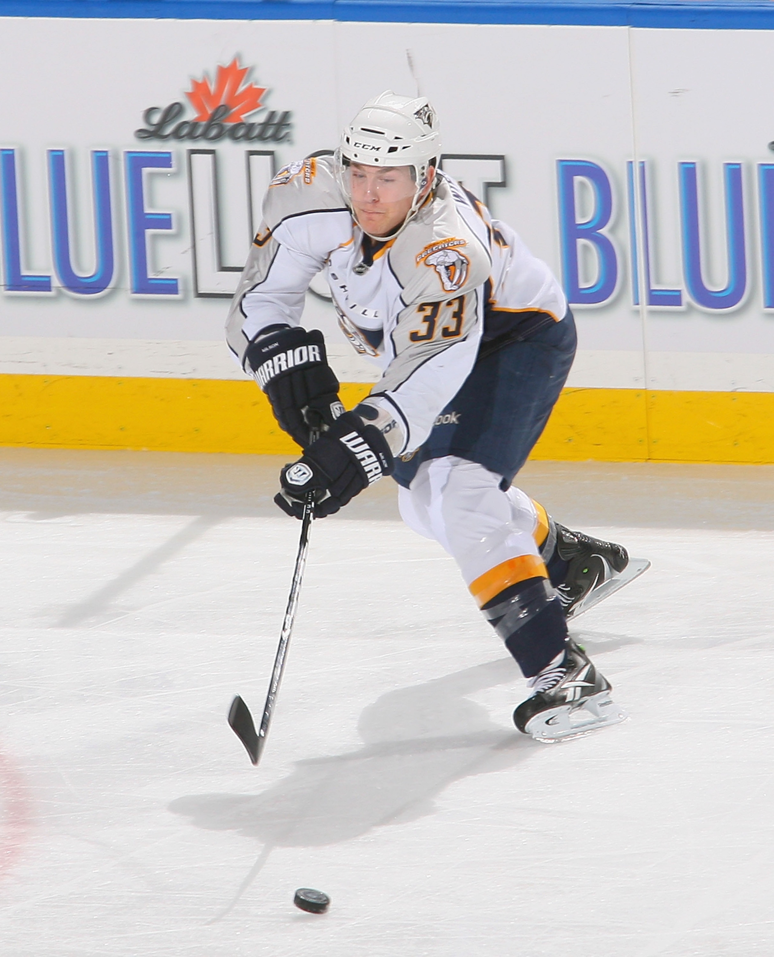 BUFFALO, NY - MARCH 20: Colin Wilson #33 of the Nashville Predators skates against the Buffalo Sabres at HSBC Arena on March 20, 2011 in Buffalo, New York. Nashville won 4-3 in overtime.  (Photo by Rick Stewart/Getty Images)