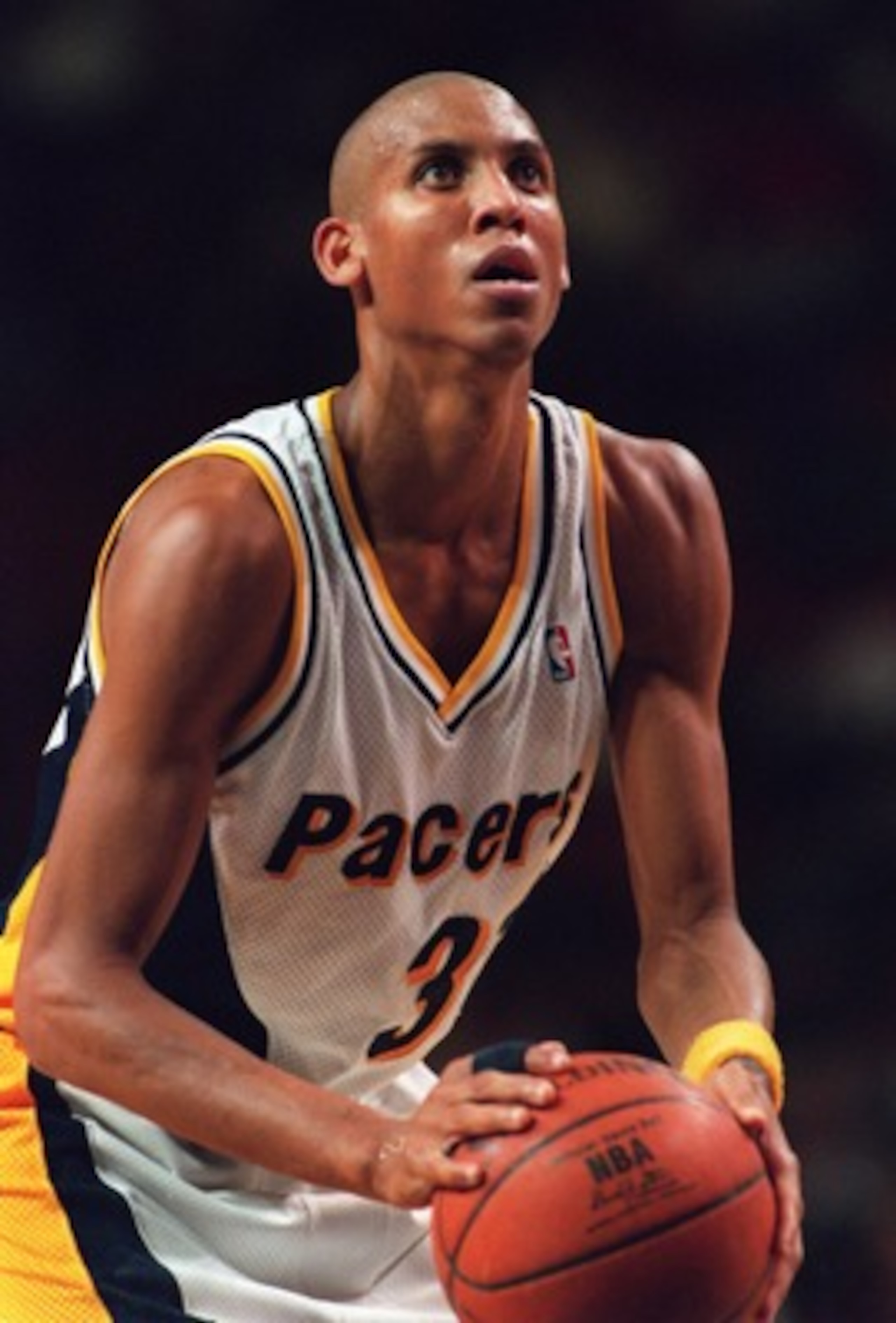 13 Dec 1994: REGGIE MILLER OF THE INDIANA PACERS SHOOTS A FOUL SHOT DURING A 109-104 LOSS TO THE HOUSTON ROCKETS IN INDIANAPOLIS, INDIANA.
