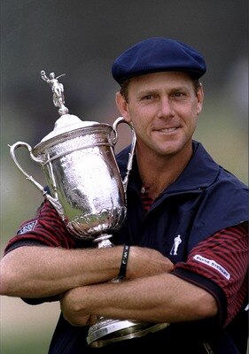 20 Jun 1999:  Payne Stewart of the United States clutches the trophy after winning the 1999 US Open played on the number two course at Pinehurst in North Carolina, USA. \ Mandatory Credit: David Cannon /Allsport