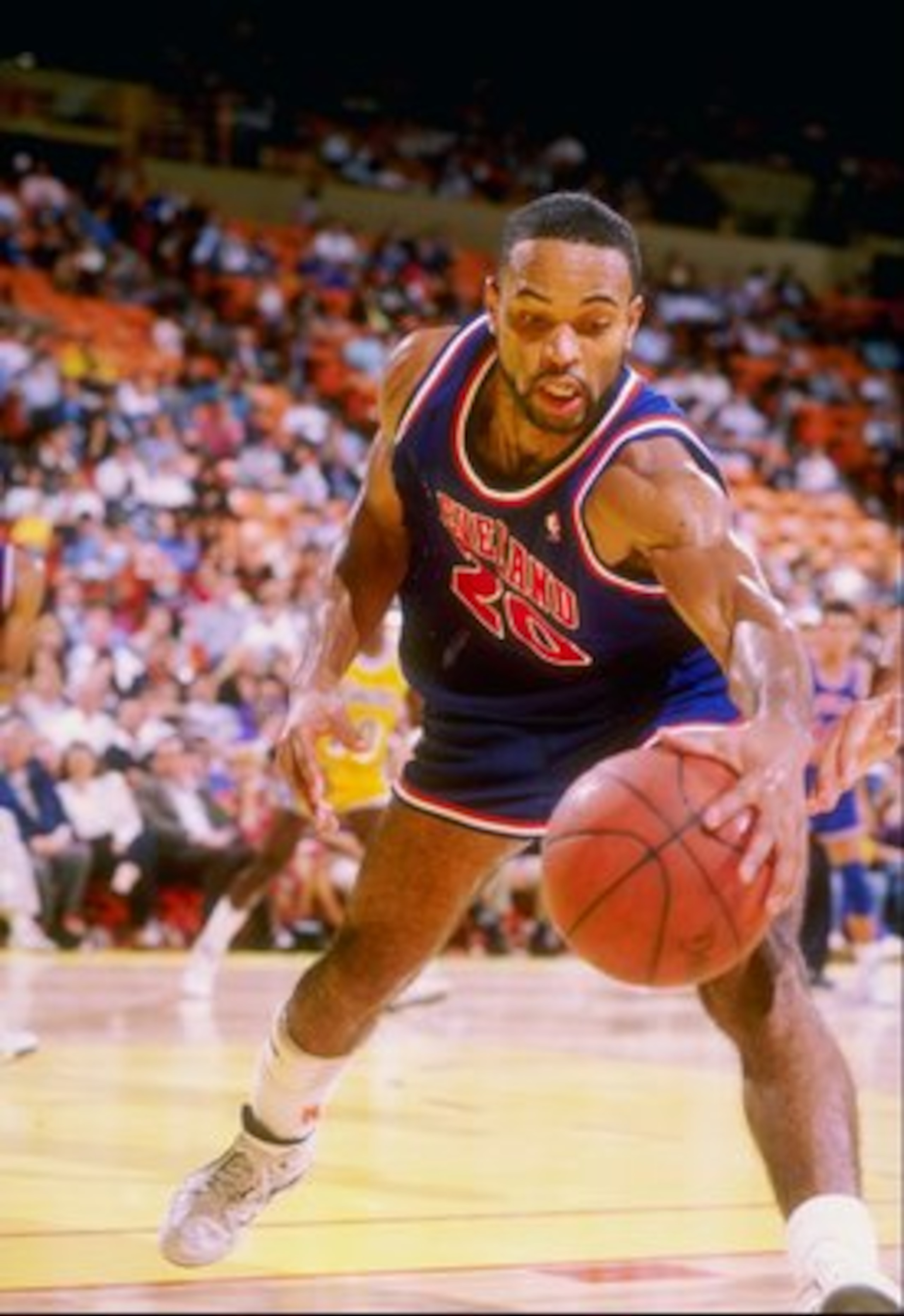 1989-1990: Forward Winston Bennett of the Cleveland Cavaliers moves the ball during a game. 1989-1990: Forward Winston Bennett of the Cleveland Cavaliers moves the ball during a game.