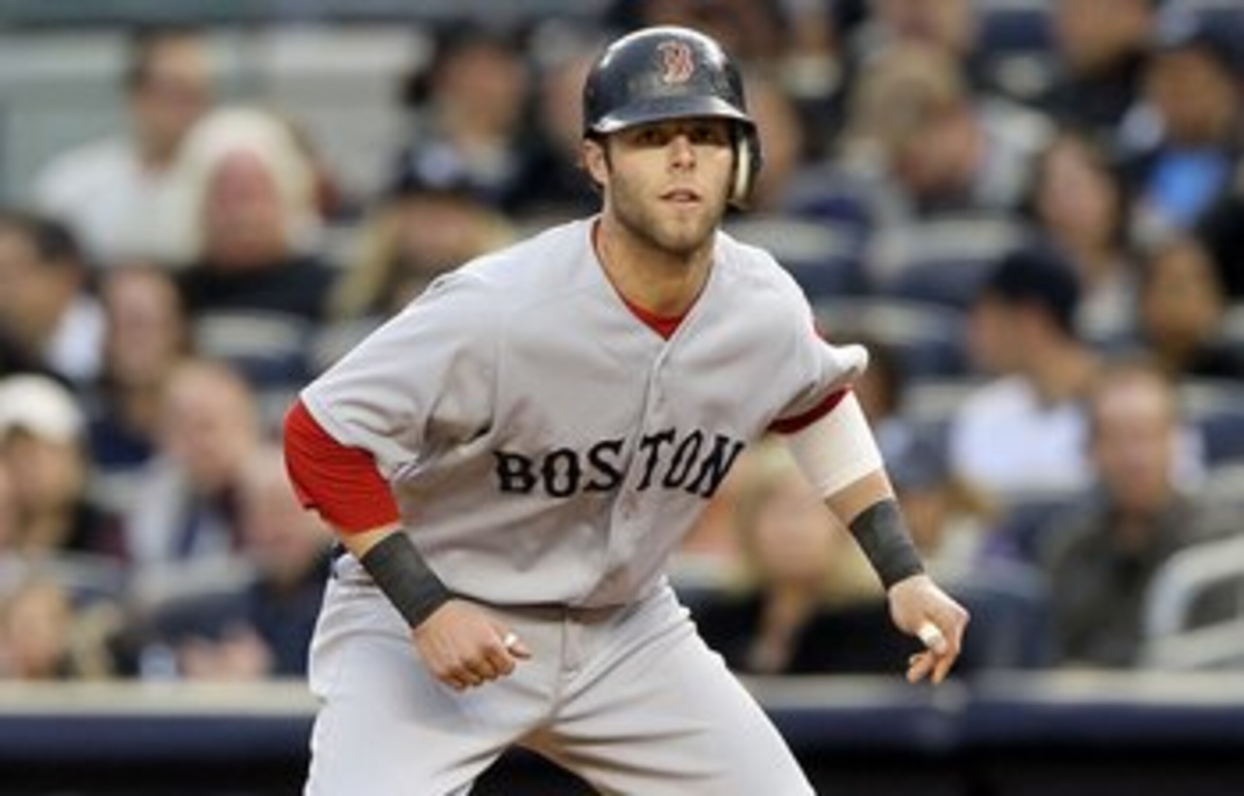 NEW YORK, NY - MAY 14:  Dustin Pedroia #15 of the Boston Red Sox in action against the New York Yankees on May 14, 2011 at Yankee Stadium in the Bronx borough of New York City.  (Photo by Jim McIsaac/Getty Images)