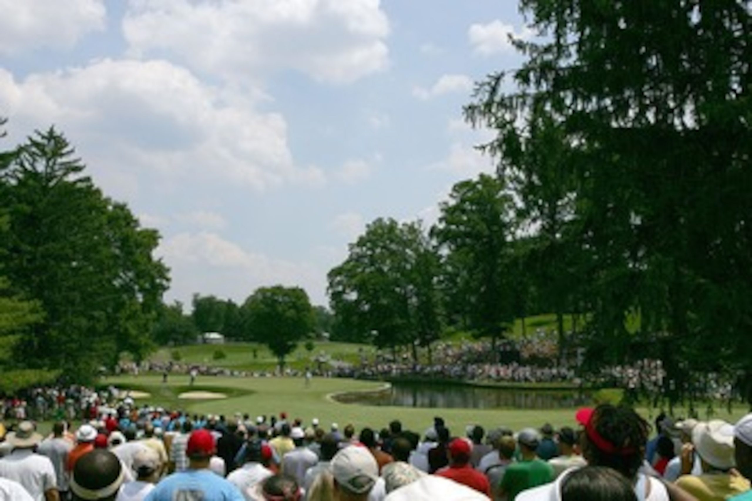 BETHESDA, MD - JULY 07:  Golf fans watch as Tiger Woods putts on the sixth green during the third round of the AT&T National at Congressional Country Club on July 7, 2007 in Bethesda, Maryland.  (Photo by Scott Halleran/Getty Images)
