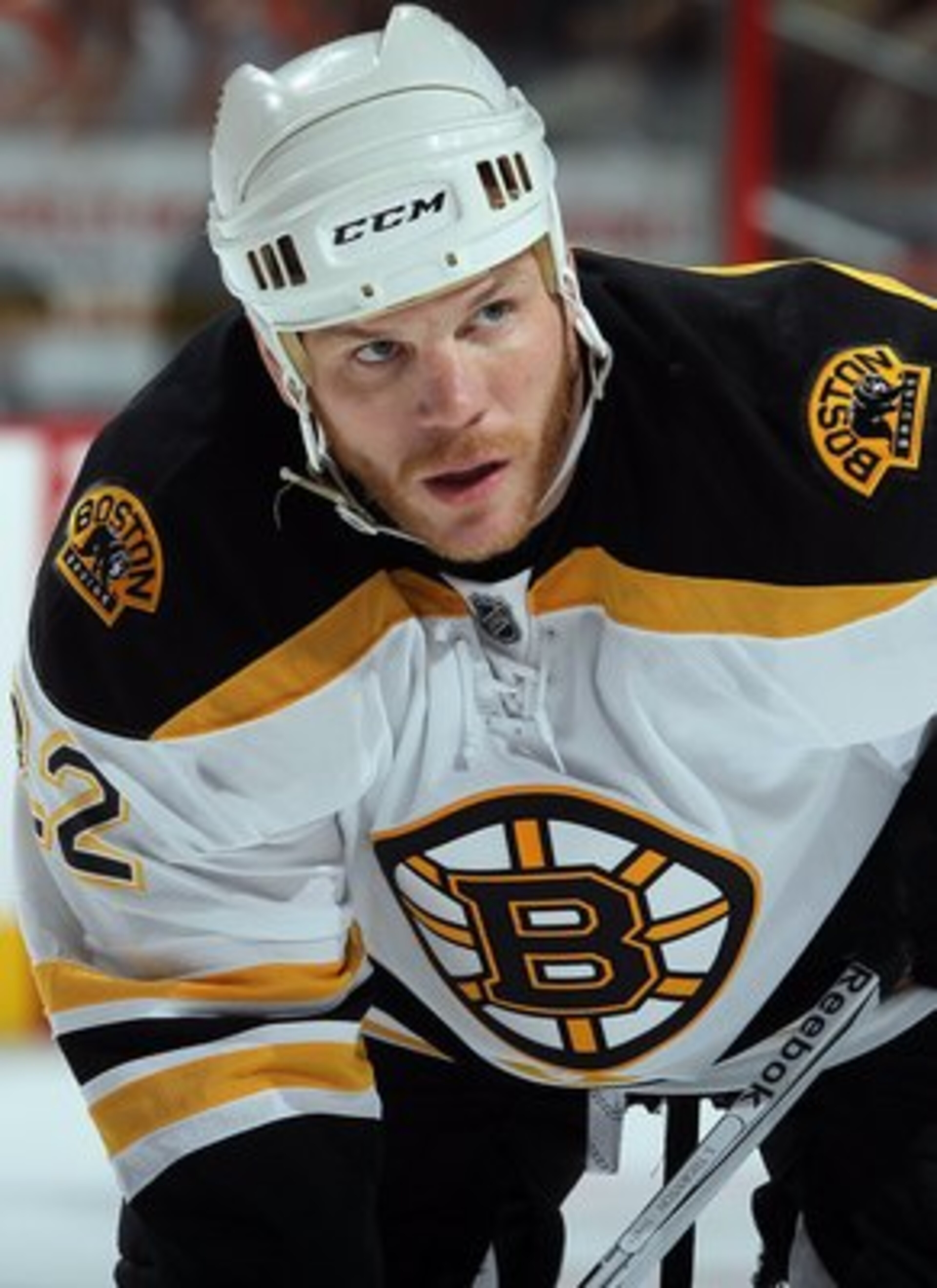 PHILADELPHIA - MAY 05:  Shawn Thornton #22 of the Boston Bruins looks on against the Philadelphia Flyers in Game Three of the Eastern Conference Semifinals during the 2010 NHL Stanley Cup Playoffs at the Wachovia Center on May 5, 2010 in Philadelphia, Pen