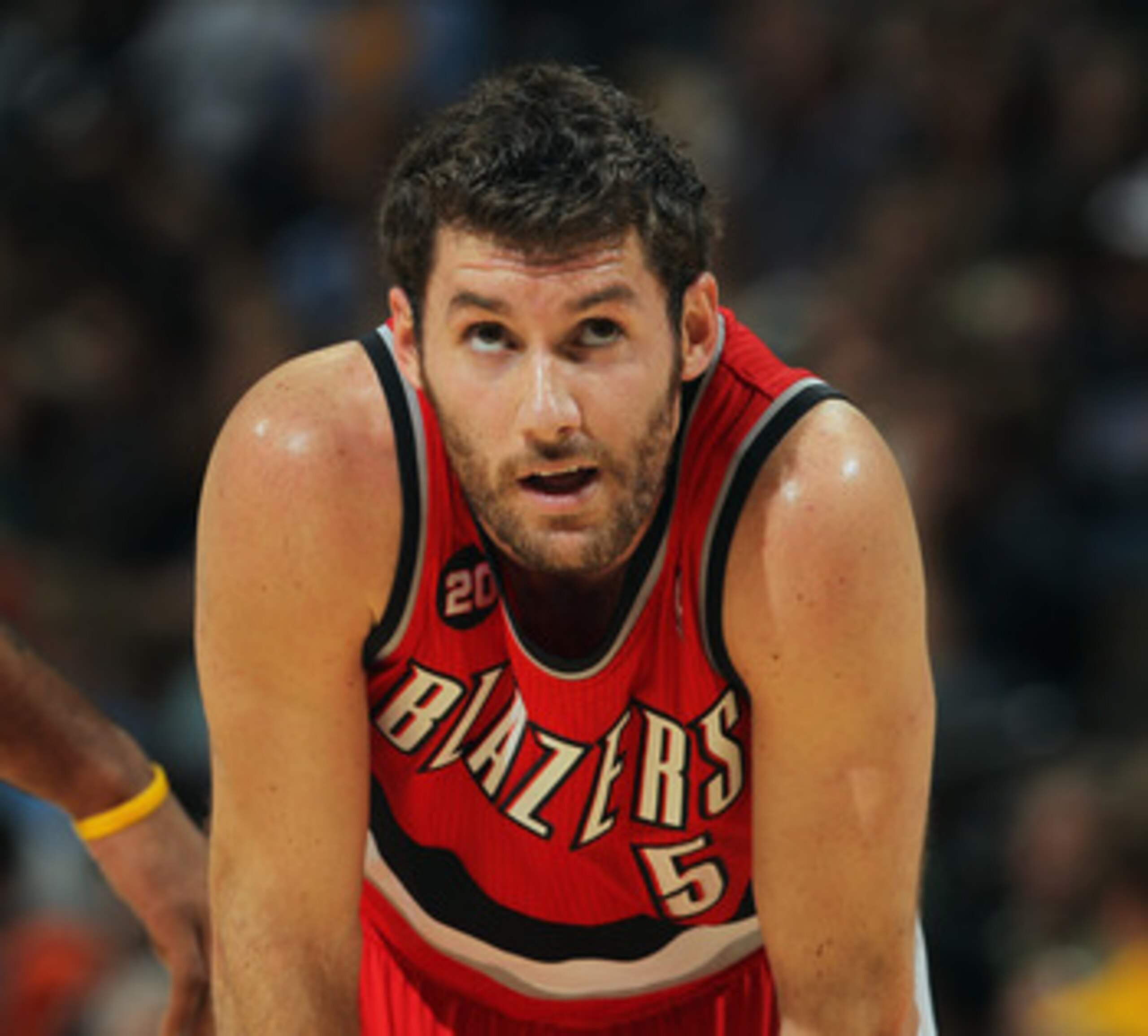DENVER - DECEMBER 28:  Rudy Fernandez #5 of the Portland Trail Blazers looks on during a break in the action against the Denver Nuggets at Pepsi Center on December 28, 2010 in Denver, Colorado. The Nuggets defeated the Blazers 95-77. NOTE TO USER: User ex