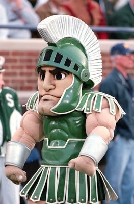 21 Oct 2000: The Michigan State Spartans mascot looks on the field during the game against  the Michigan Wolverines at the Michigan Stadium in Ann Arbor, Michigan. The Wolverines defeated the Spartans 14-0.Mandatory Credit: Tom Pidgeon  /Allsport