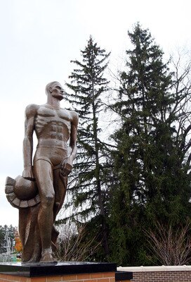 EAST LANSING, MI - NOVEMBER 08:  The Spartan statue is seen prior to the game between the Michigan State Spartans and the Purdue Boilermakers at Spartan Stadium on November 8, 2008 in East Lansing, Michigan.  (Photo by Jim McIsaac/Getty Images)