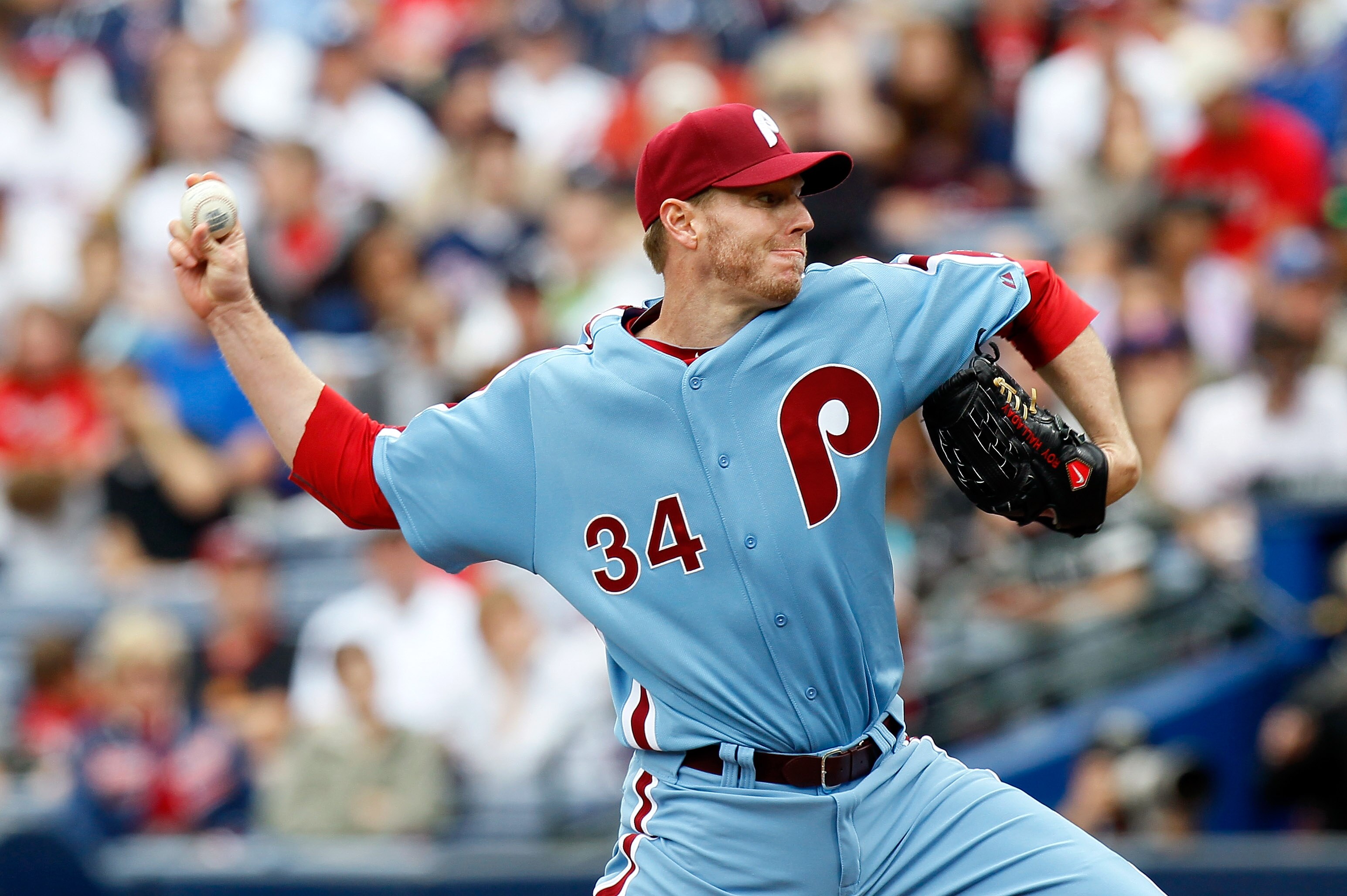 ATLANTA, GA - MAY 15: Roy Halladay #34 of the Philadelphia Phillies against the Atlanta Braves at Turner Field on May 15, 2011 in Atlanta, Georgia. (Photo by Kevin C. Cox/Getty Images) ATLANTA, GA - MAY 15: Roy Halladay #34 of the Philadelphia Phillies against the Atlanta Braves at Turner Field on May 15, 2011 in Atlanta, Georgia. (Photo by Kevin C. Cox/Getty Images)