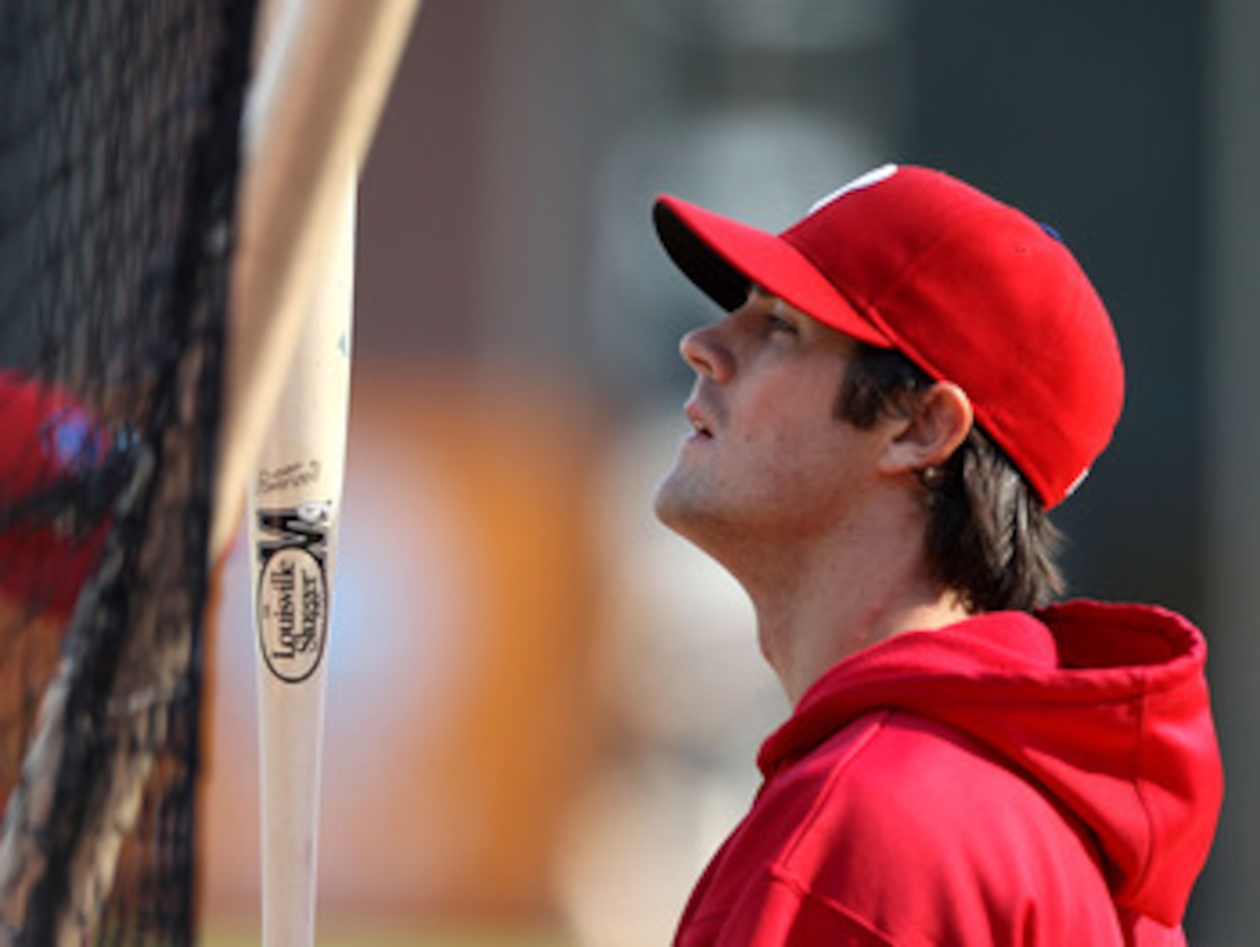 SAN FRANCISCO - OCTOBER 18:  Game three starter Cole Hamels #35 of the Philadephia Philles takes batting practice during a workout session for the NLCS at AT&T Park on October 18, 2010 in San Francisco, California.  (Photo by Ezra Shaw/Getty Images)