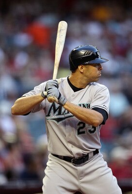 PHOENIX, AZ - MAY 30:  Javier Vazquez #23 of the Florida Marlins bats against the Arizona Diamondbacks during the Major League Baseball game at Chase Field on May 30, 2011 in Phoenix, Arizona. The Diamondbacks defeated the Marlins 15-4.  (Photo by Christi