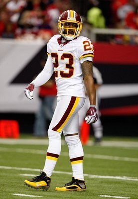ATLANTA - NOVEMBER 08:  DeAngelo Hall #23 of the Washington Redskins against the Atlanta Falcons at Georgia Dome on November 8, 2009 in Atlanta, Georgia.  (Photo by Kevin C. Cox/Getty Images)