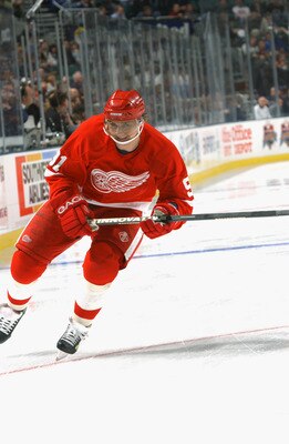 SUNRISE, FL - FEBRUARY 1:  Sergei Fedorov #91 of the Detroit Red Wings competes for the Western Conference All-Stars during the NHL SuperSkills competition at the Office Depot Center on February 1, 2003 in Sunrise, Florida. (Photo by Doug Pensinger/Getty 