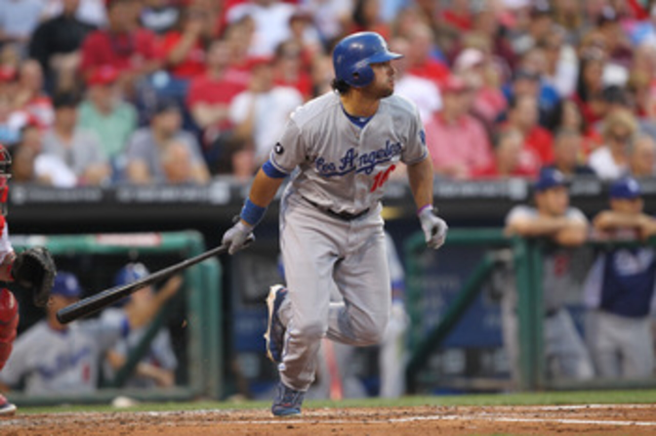 PHILADELPHIA - JUNE 7: Outfielder Andre Ethier #16 of the Los Angeles Dodgers bats during a game against the Philadelphia Phillies at Citizens Bank Park on June 7, 2011 in Philadelphia, Pennsylvania. The Dodgers won 6-2. (Photo by Hunter Martin/Getty Imag