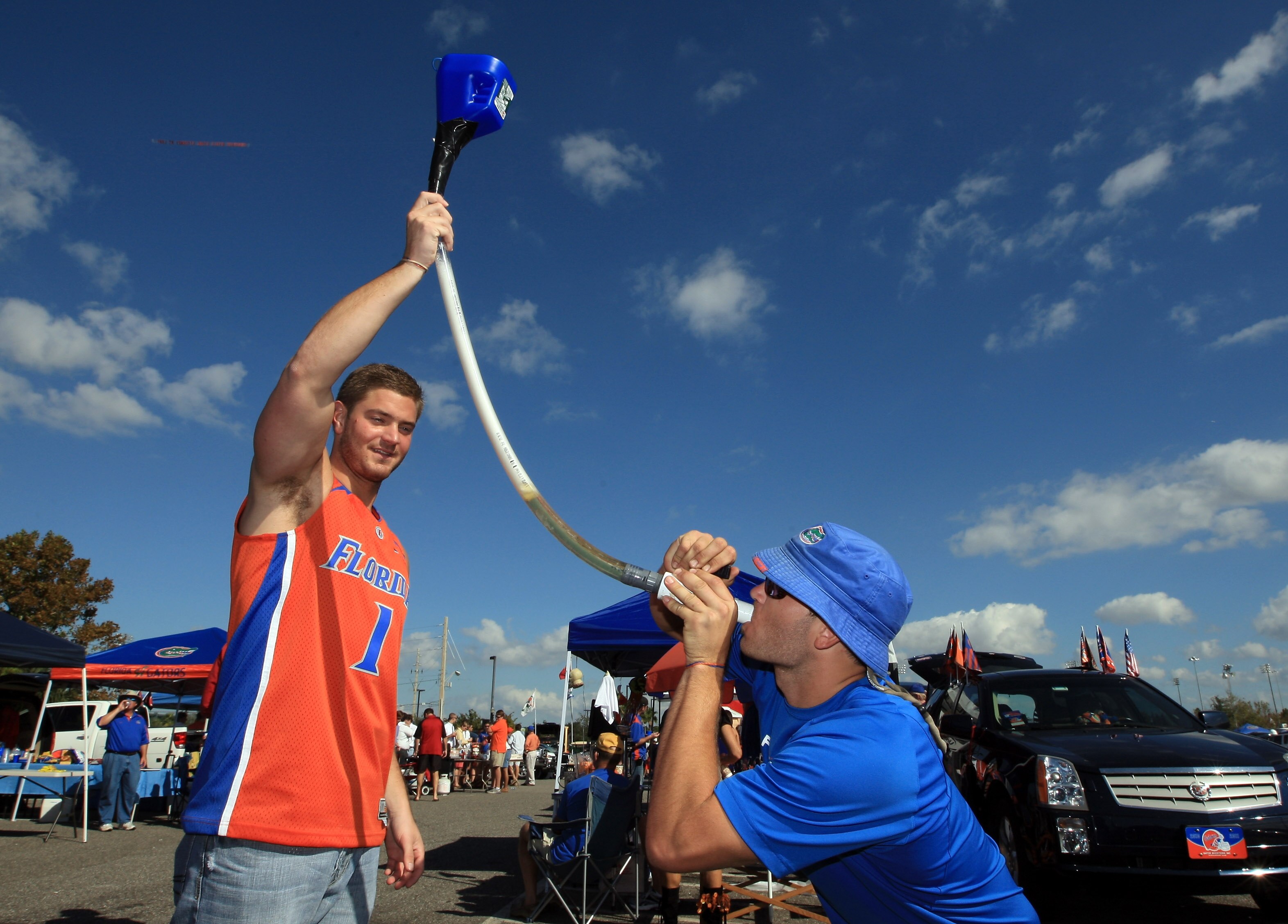 JACKSONVILLE, FL - OCTOBER 30:  Fans tailgate at EverBank field prior to the game between the Georgia Bulldogs and the Florida Gators on October 30, 2010 in Jacksonville, Florida.  (Photo by Sam Greenwood/Getty Images)